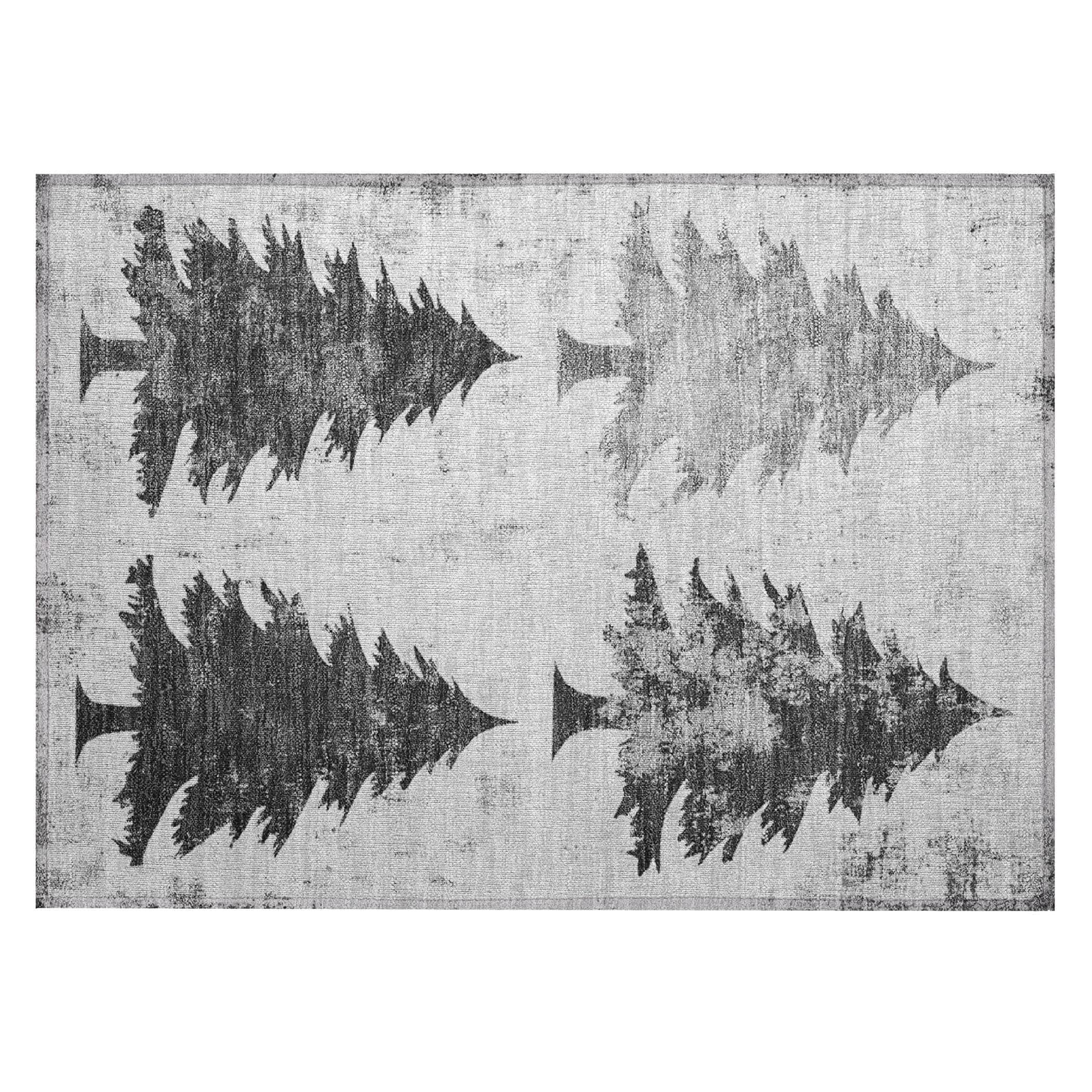 Luxury Machine Washable Indoor/Outdoor Holiday WN19 Gray Rug 1'8" x 2'6" #shape_Rectangle