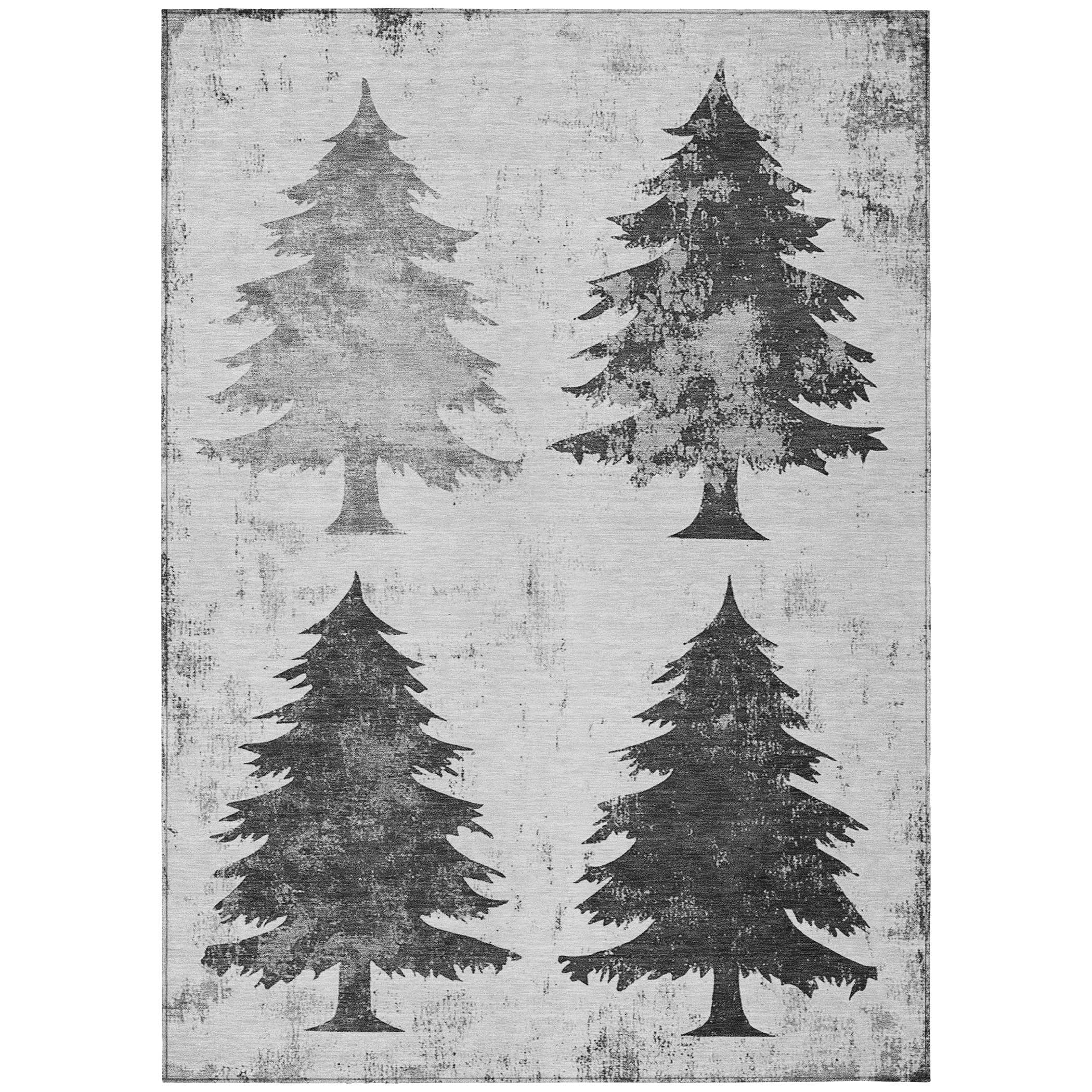 Luxury Machine Washable Indoor/Outdoor Holiday WN19 Gray Rug 2'6" x 3'10" #shape_Rectangle