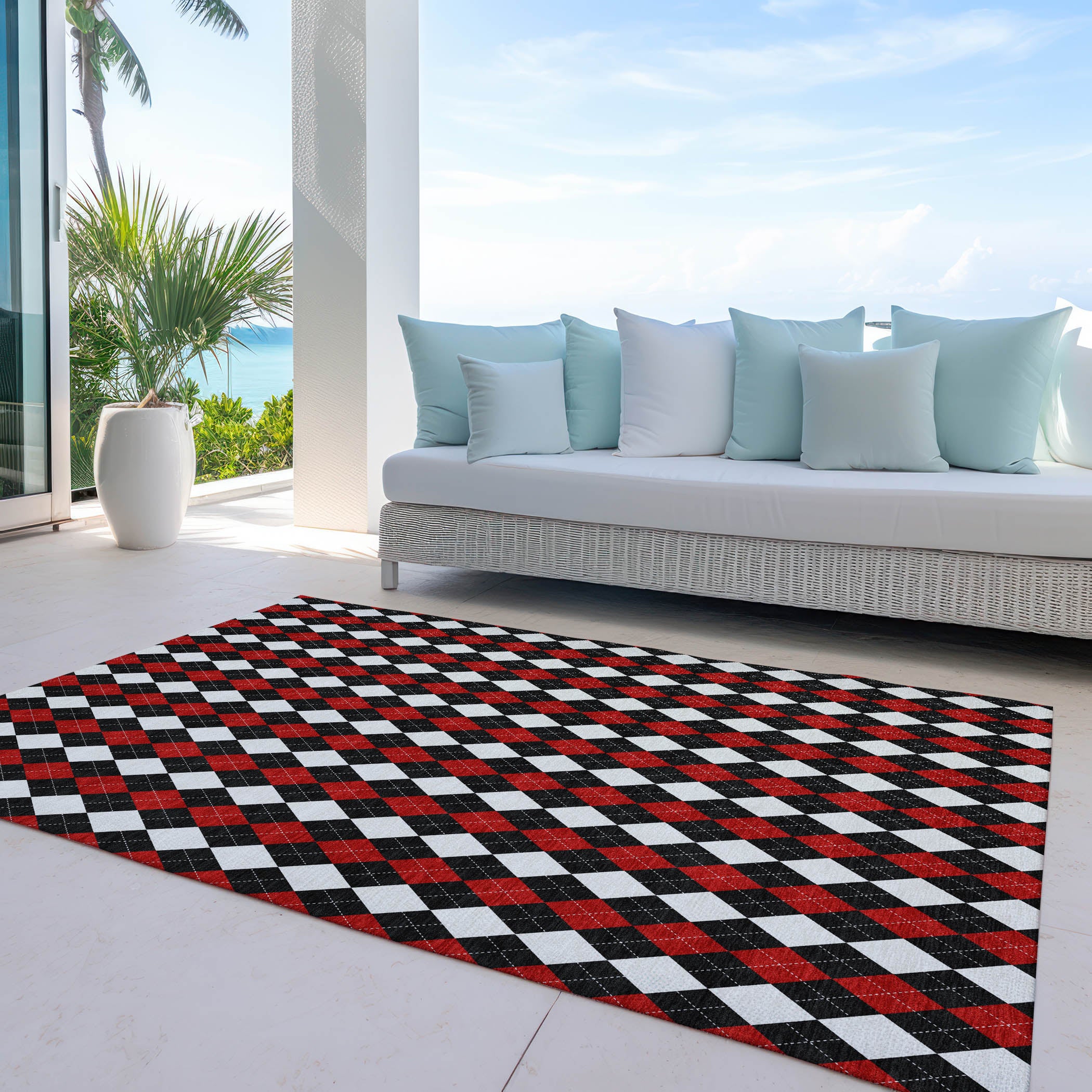 Luxury Machine Washable Indoor/Outdoor Holiday WN20 Black Rug 2'6" x 3'10" #shape_Rectangle
