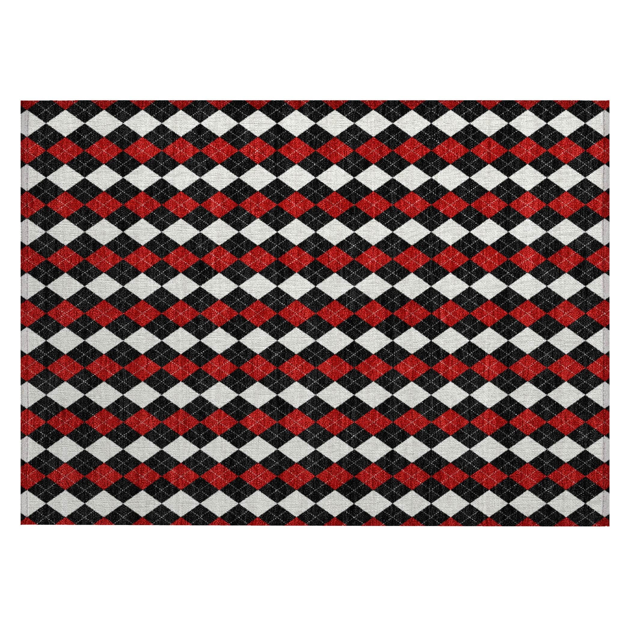 Luxury Machine Washable Indoor/Outdoor Holiday WN20 Black Rug 1'8" x 2'6" #shape_Rectangle