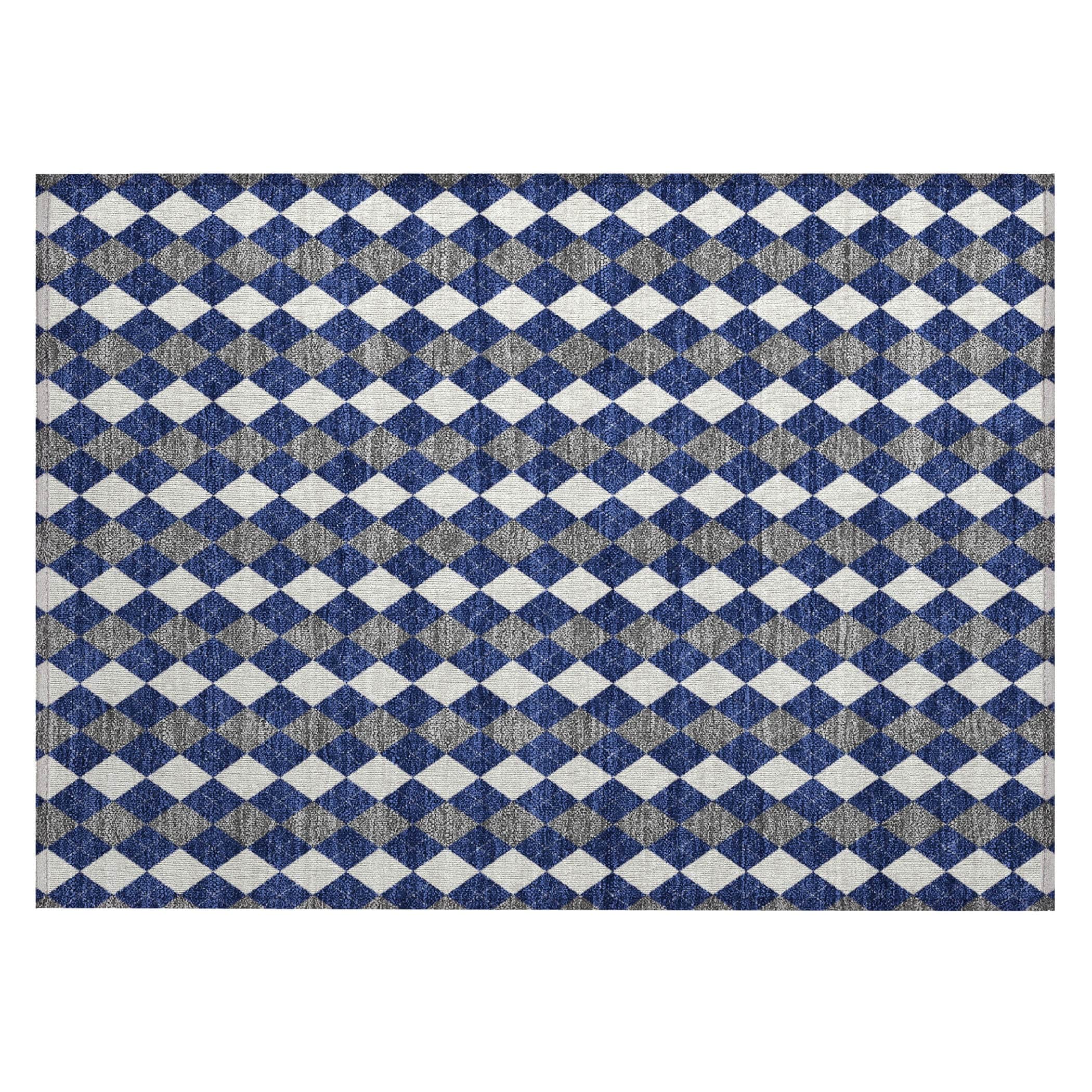 Luxury Machine Washable Indoor/Outdoor Holiday WN20 Navy Blue Rug 1'8" x 2'6" #shape_Rectangle
