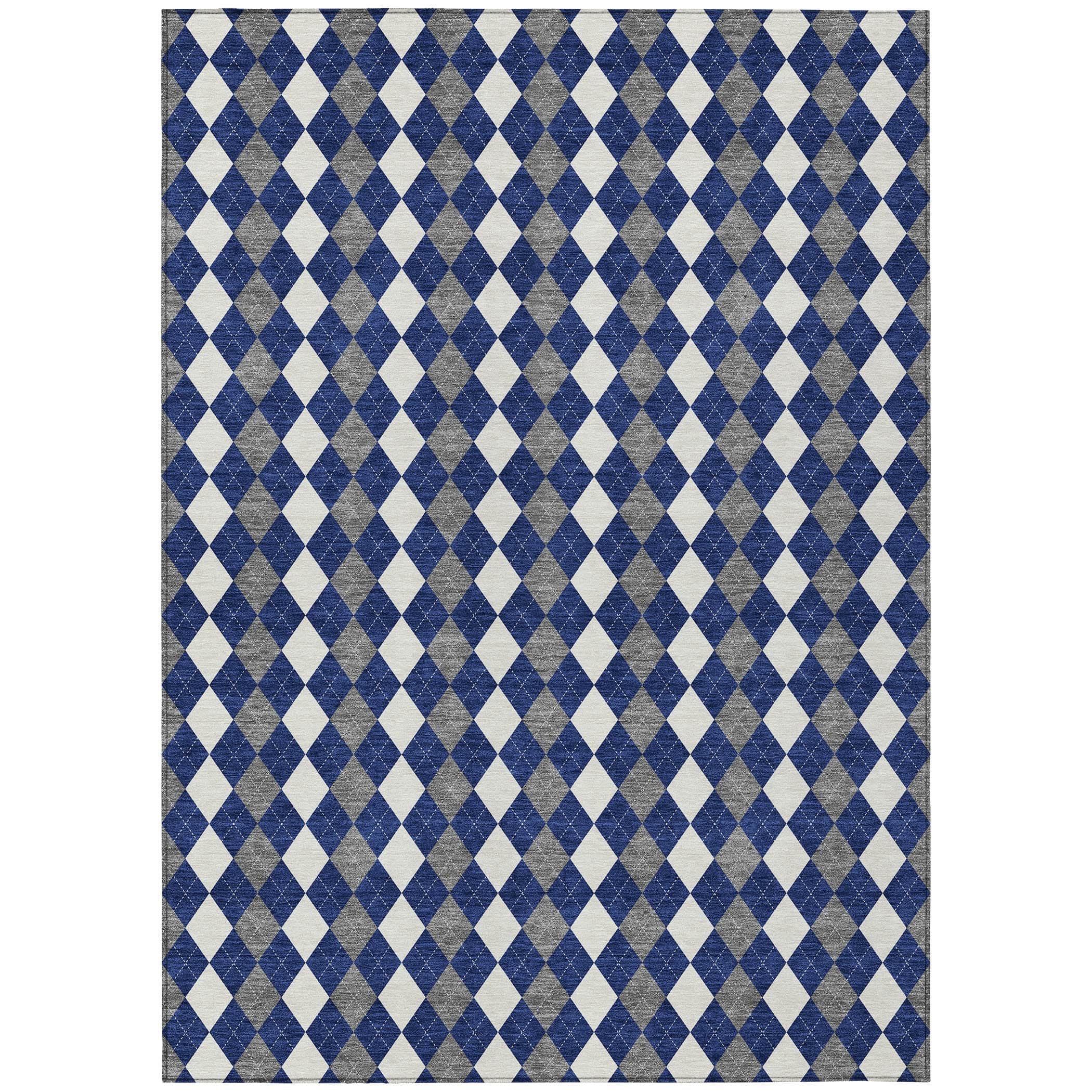 Luxury Machine Washable Indoor/Outdoor Holiday WN20 Navy Blue Rug 2'6" x 3'10" #shape_Rectangle