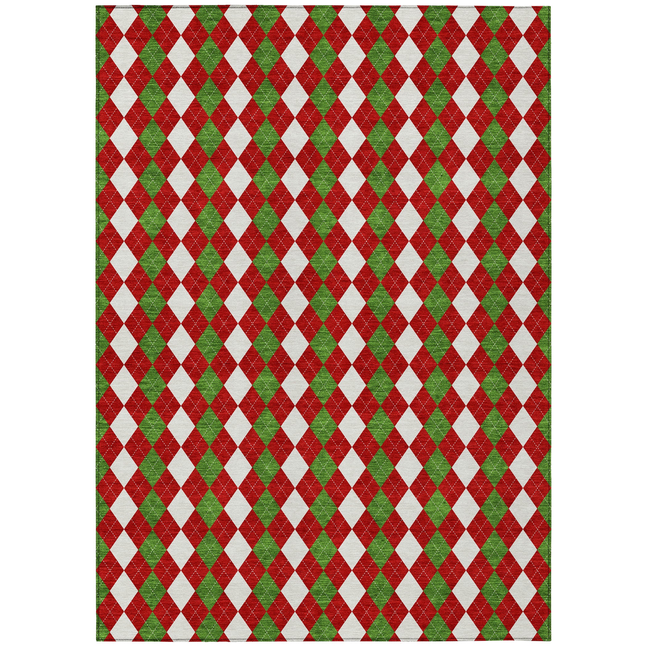 Luxury Machine Washable Indoor/Outdoor Holiday WN20 Red Rug 2'6" x 3'10" #shape_Rectangle