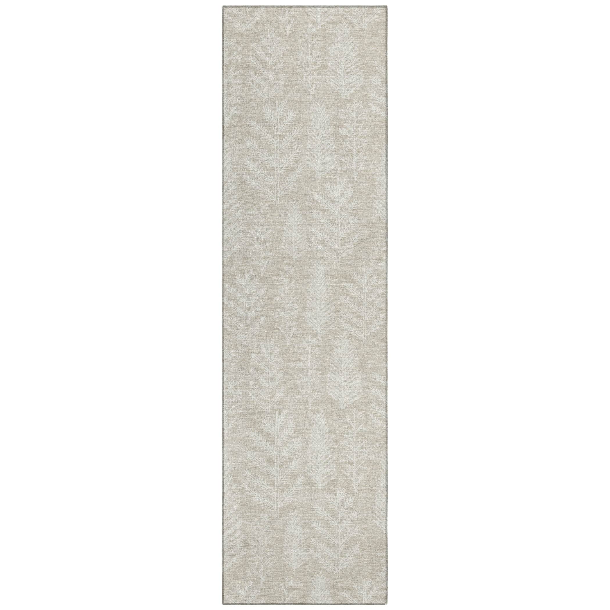Luxury Machine Washable Indoor/Outdoor Holiday WN21 Beige Ivory Rug 2'3" x 7'6" #shape_Runner