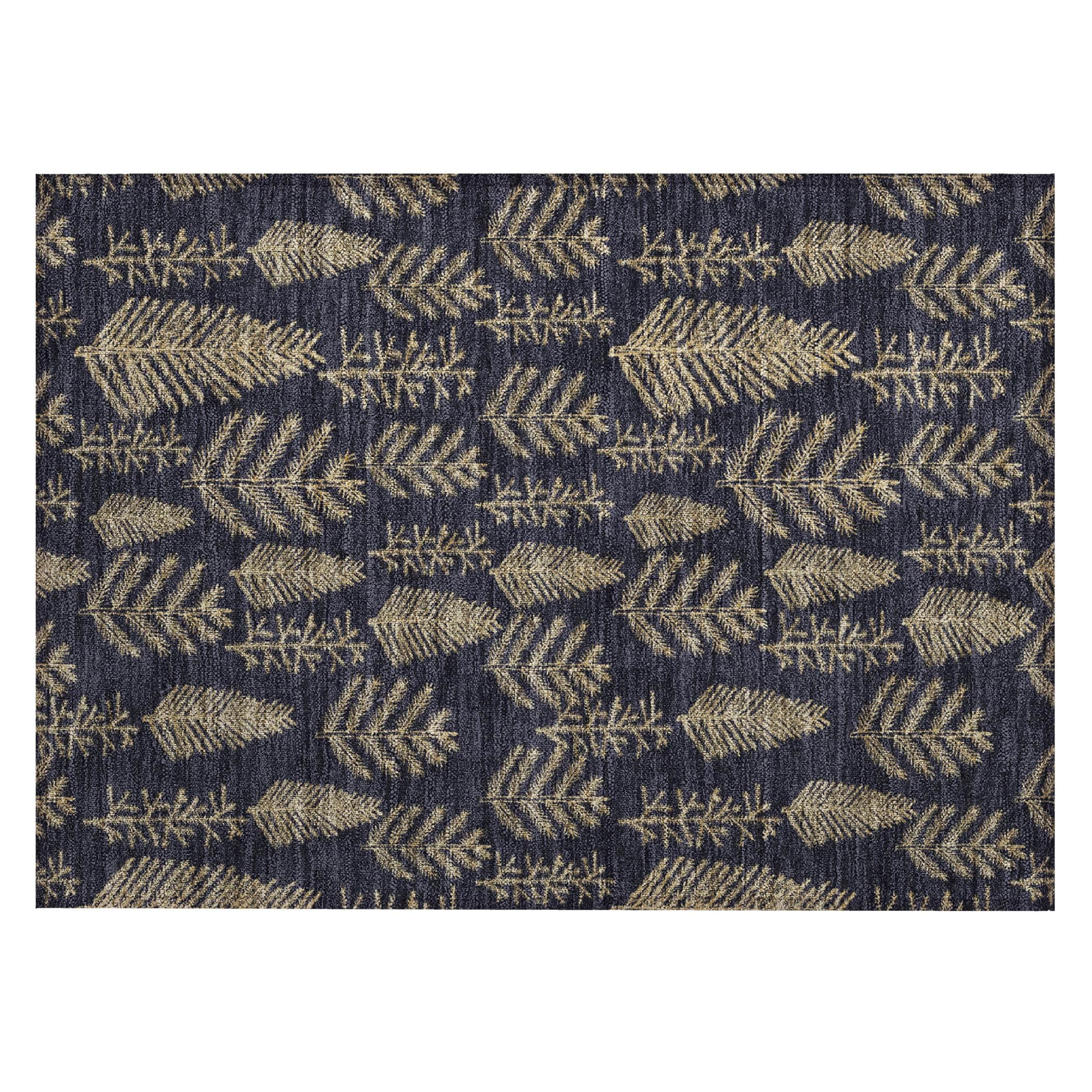 Luxury Machine Washable Indoor/Outdoor Holiday WN21 Black Rug 1'8" x 2'6" #shape_Rectangle