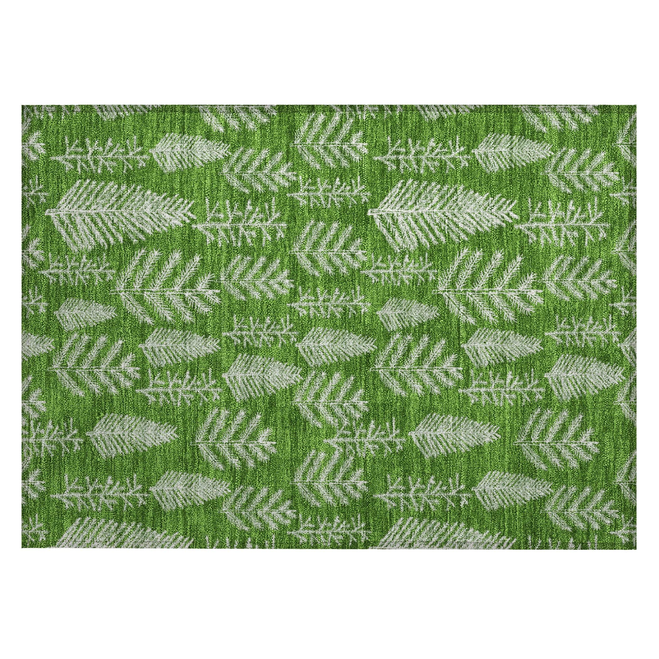Luxury Machine Washable Indoor/Outdoor Holiday WN21 Green Rug 1'8" x 2'6" #shape_Rectangle
