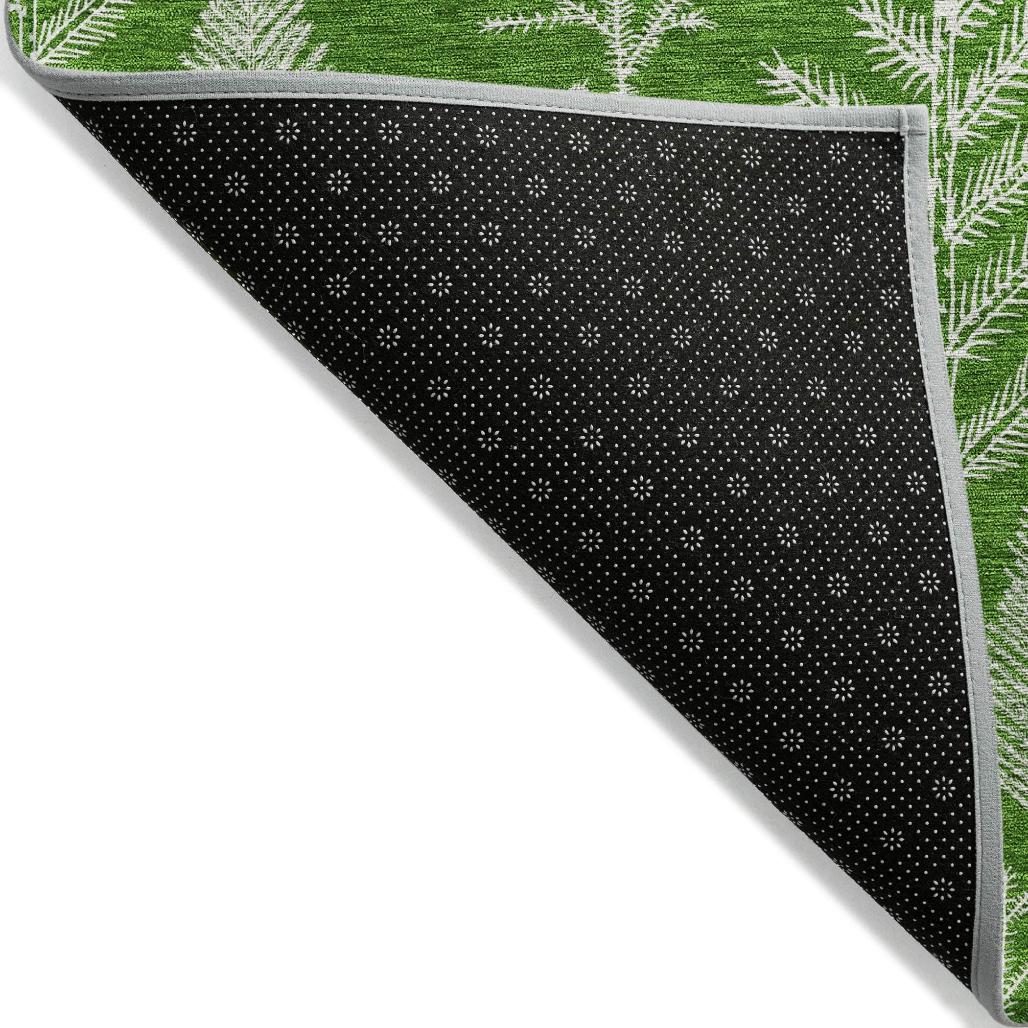 Luxury Machine Washable Indoor/Outdoor Holiday WN21 Green Rug 1'8" x 2'6" #shape_Rectangle