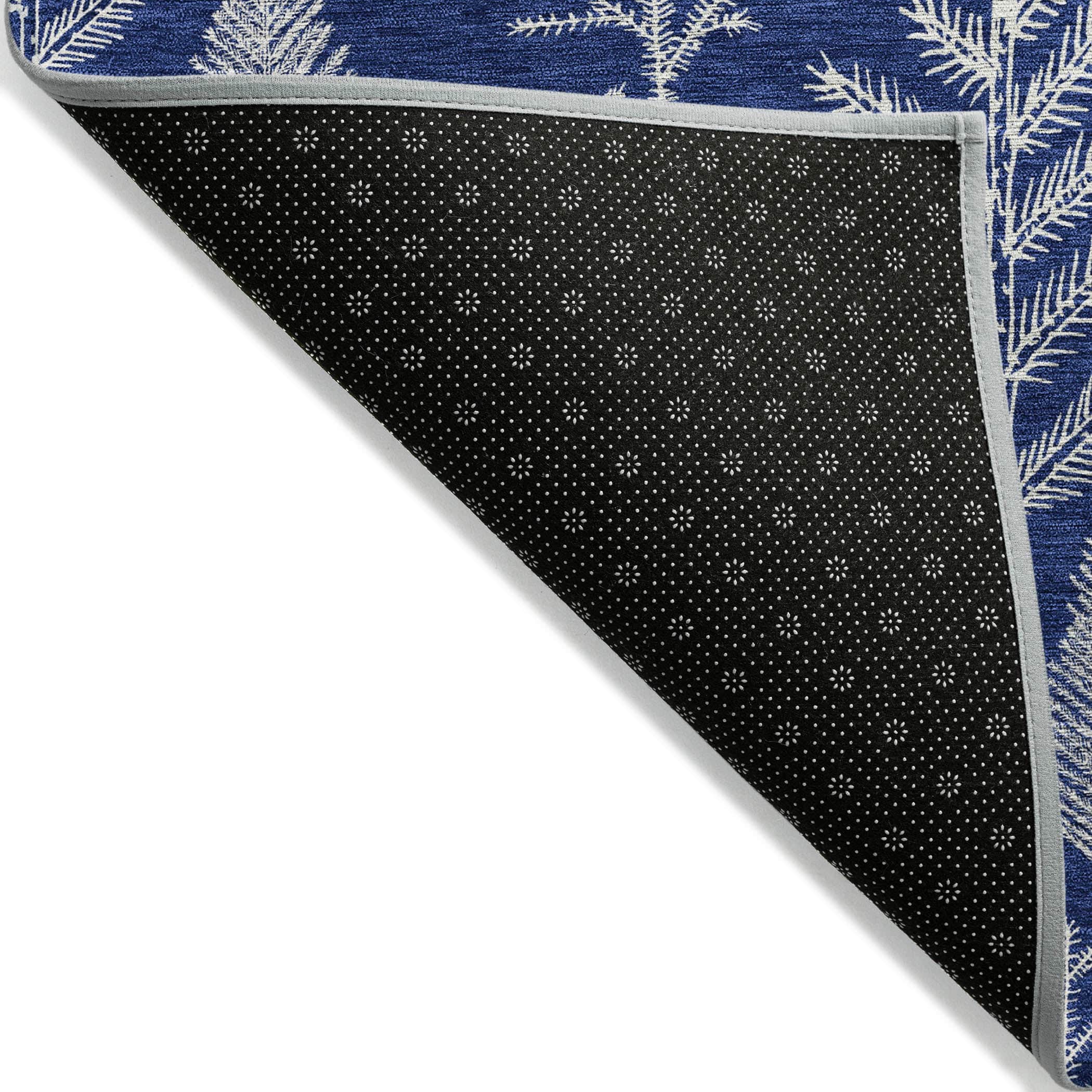 Luxury Machine Washable Indoor/Outdoor Holiday WN21 Navy Blue Rug 1'8" x 2'6" #shape_Rectangle