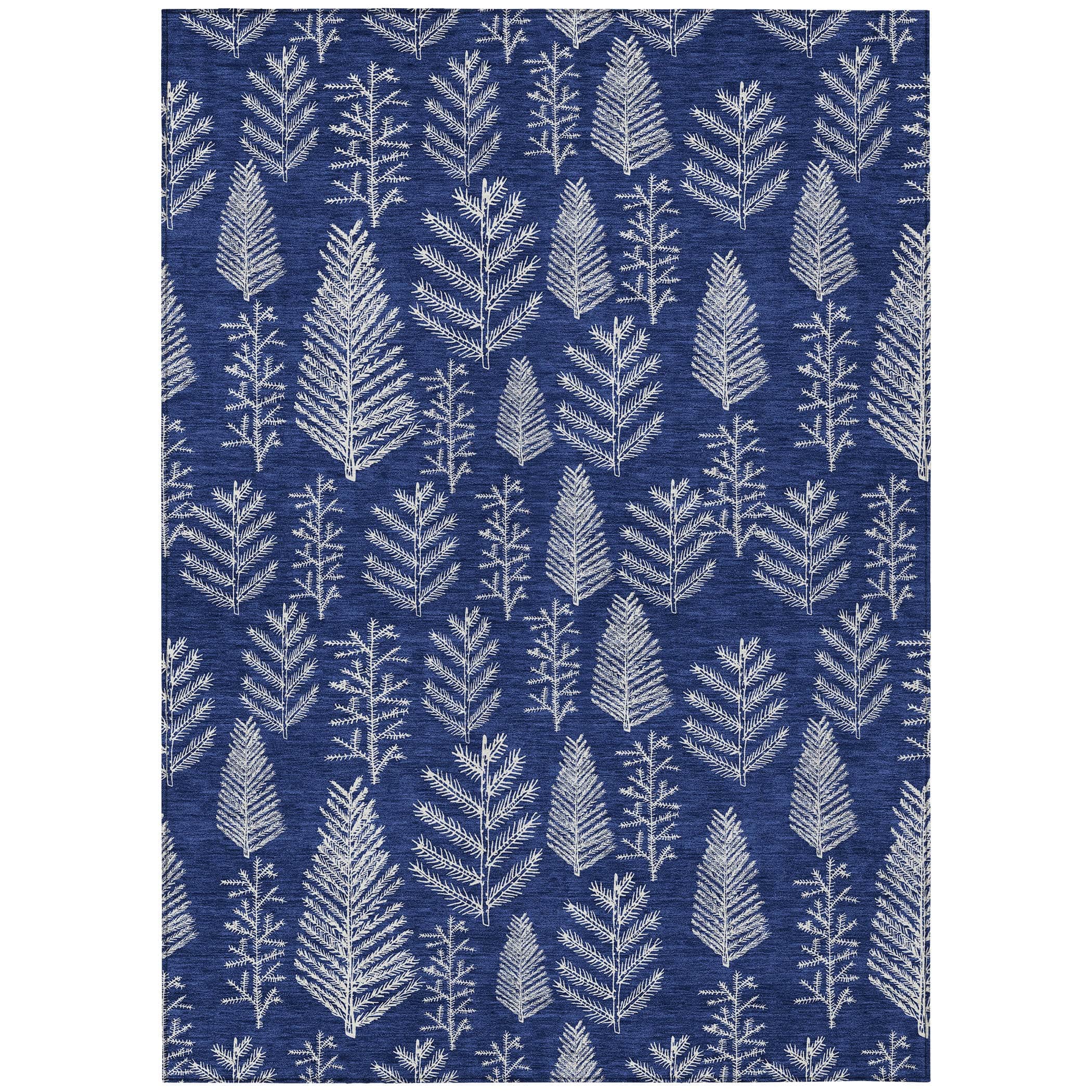 Luxury Machine Washable Indoor/Outdoor Holiday WN21 Navy Blue Rug 2'6" x 3'10" #shape_Rectangle