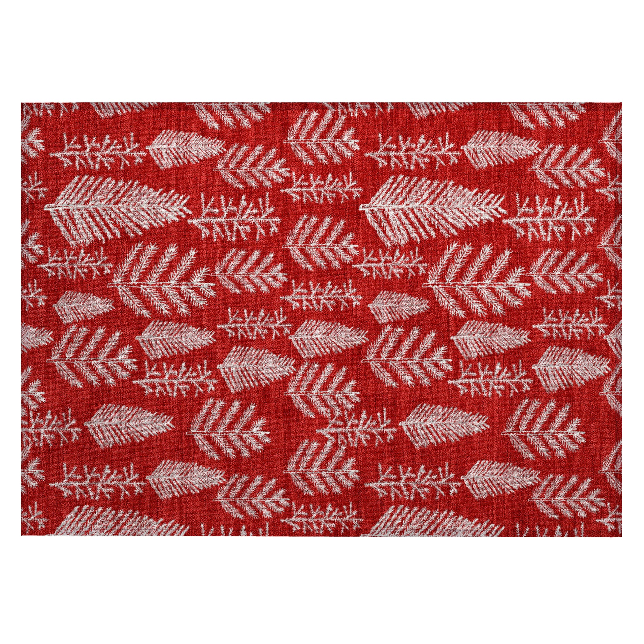Luxury Machine Washable Indoor/Outdoor Holiday WN21 Red Rug 1'8" x 2'6" #shape_Rectangle