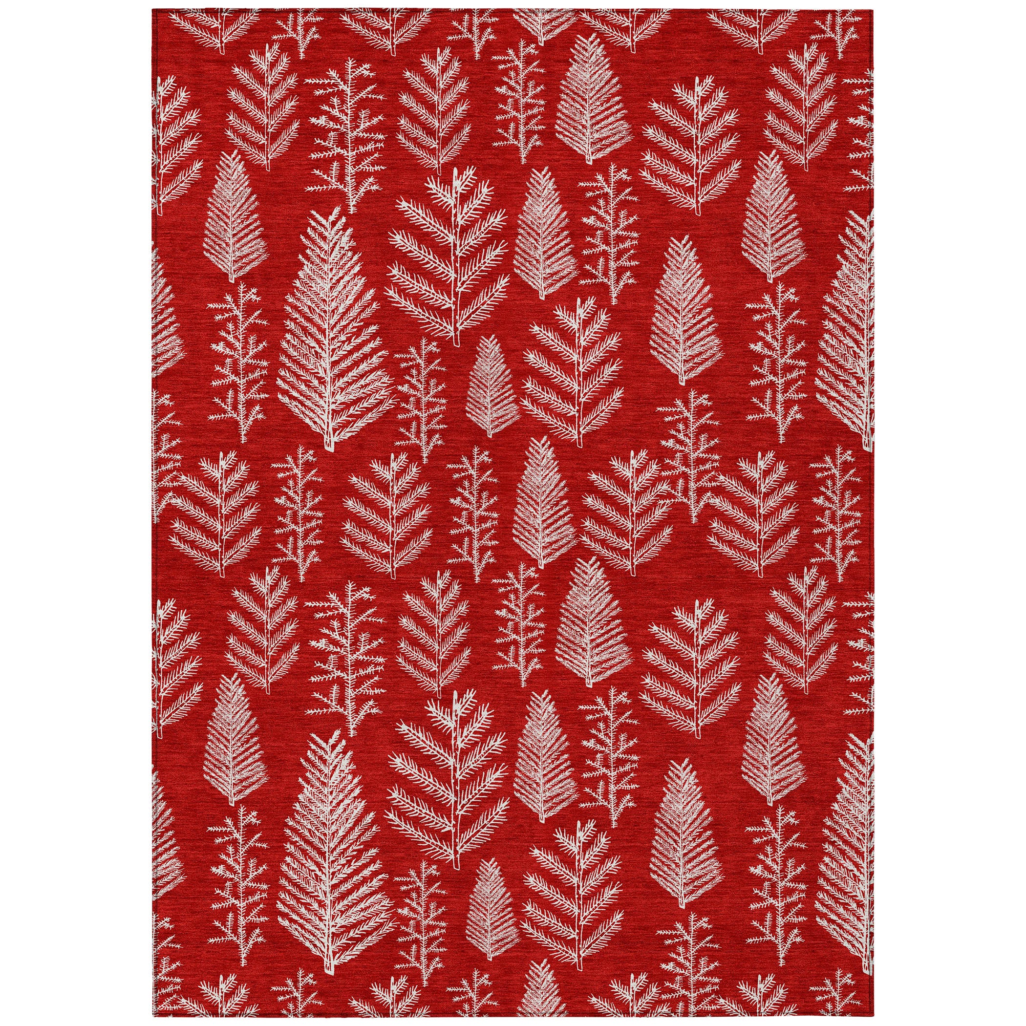 Luxury Machine Washable Indoor/Outdoor Holiday WN21 Red Rug 2'6" x 3'10" #shape_Rectangle