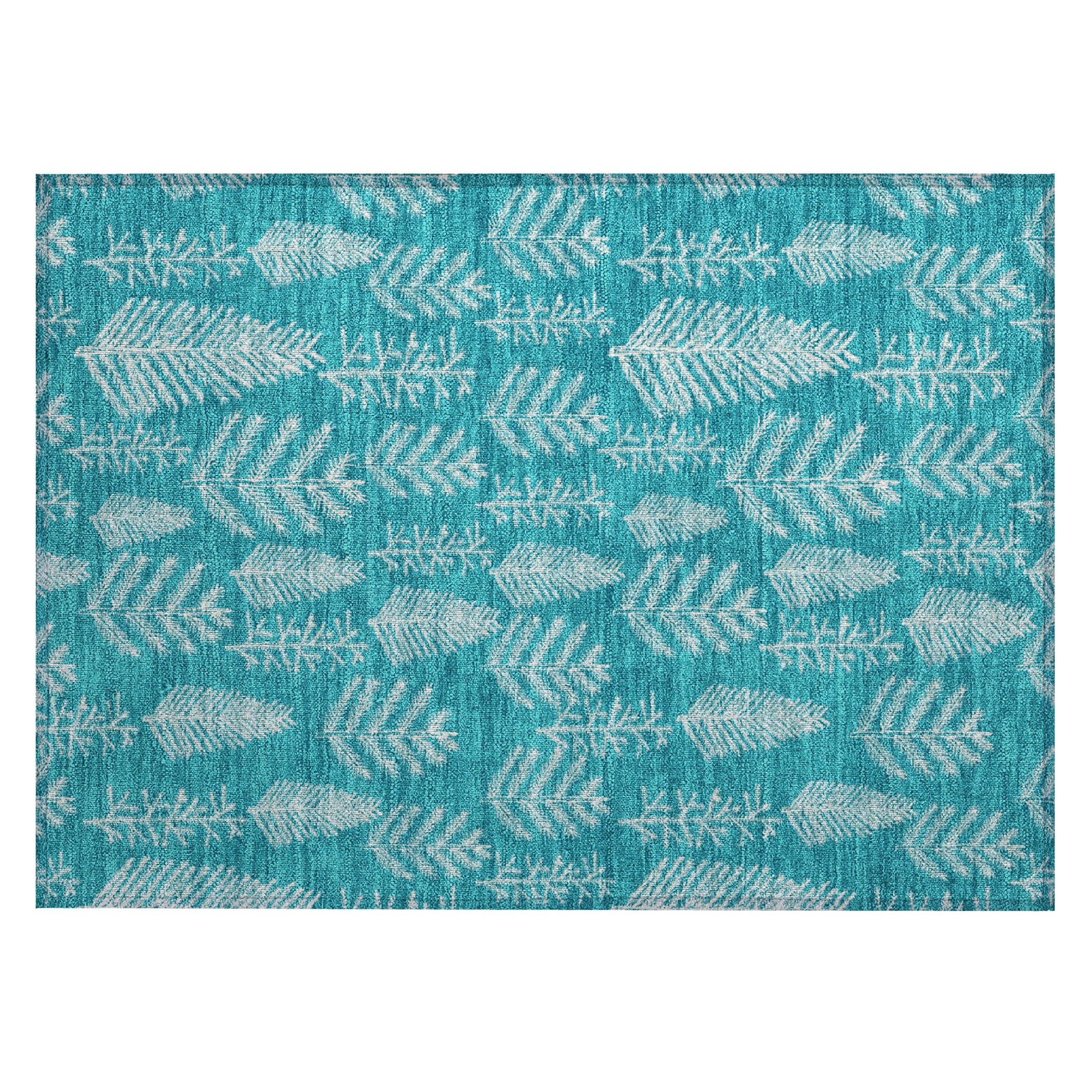 Luxury Machine Washable Indoor/Outdoor Holiday WN21 Teal Rug 1'8" x 2'6" #shape_Rectangle