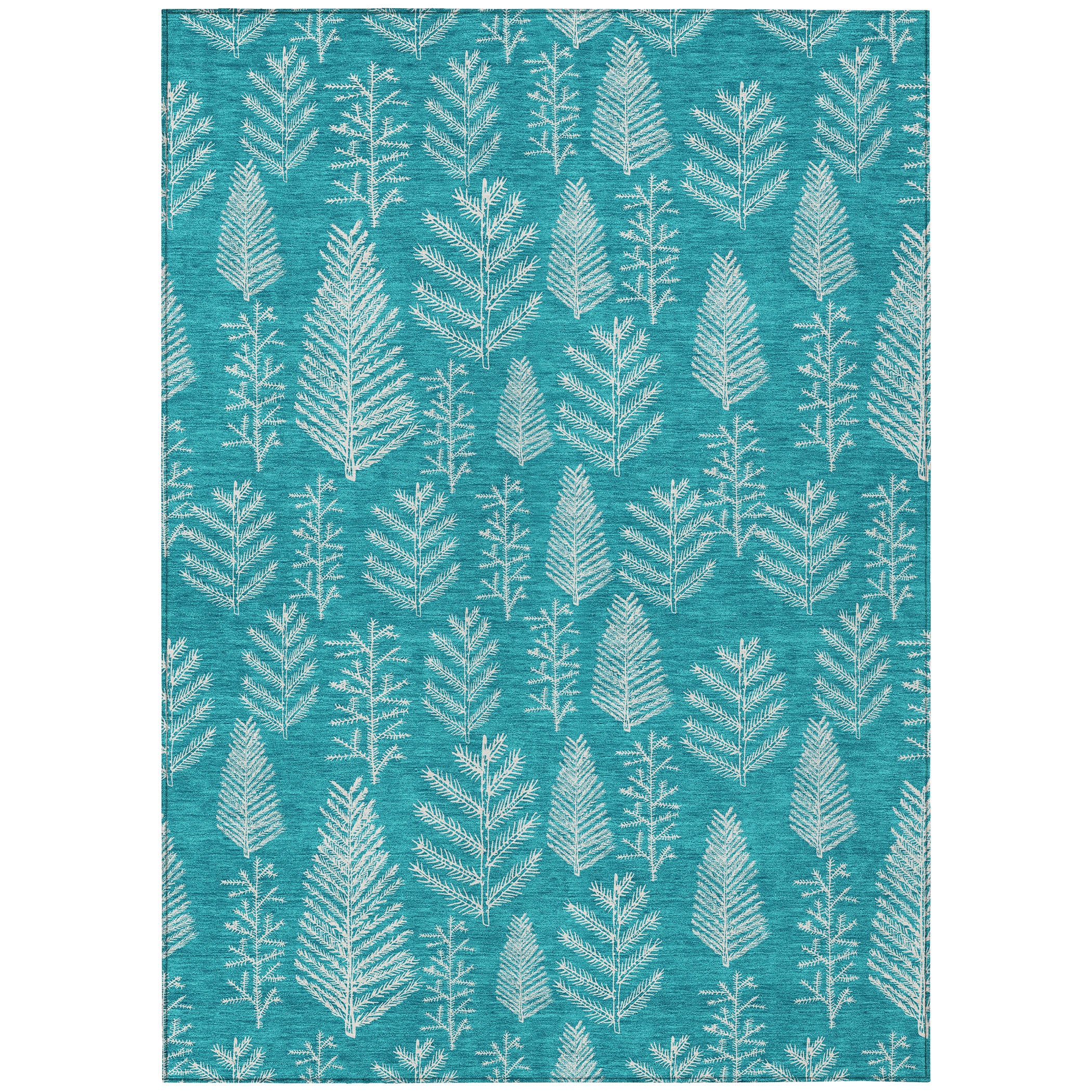 Luxury Machine Washable Indoor/Outdoor Holiday WN21 Teal Rug 2'6" x 3'10" #shape_Rectangle