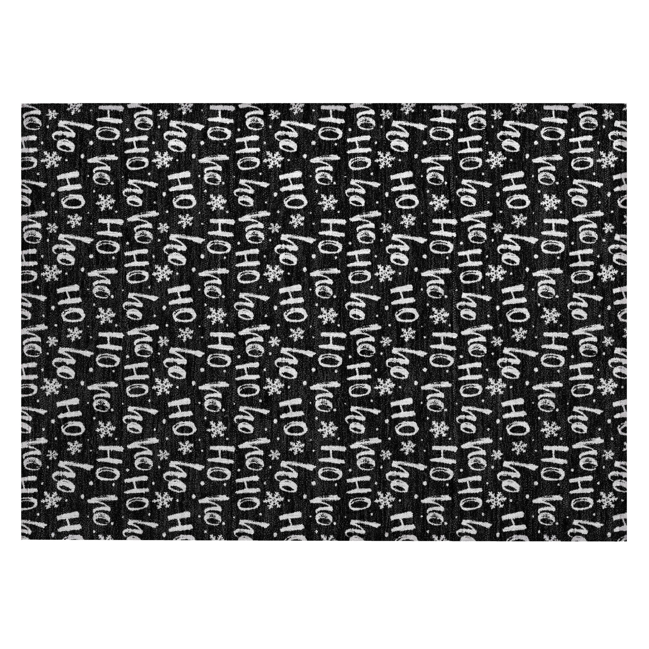 Luxury Machine Washable Indoor/Outdoor Holiday WN22 Black Rug 1'8" x 2'6" #shape_Rectangle