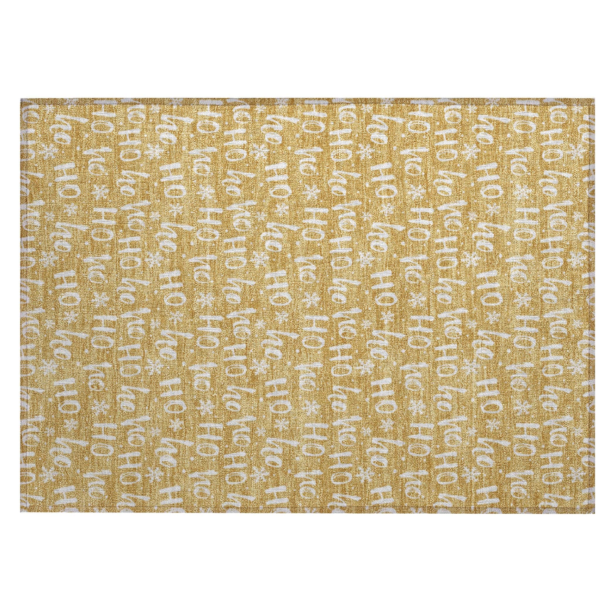 Luxury Machine Washable Indoor/Outdoor Holiday WN22 Gold Rug 1'8" x 2'6" #shape_Rectangle
