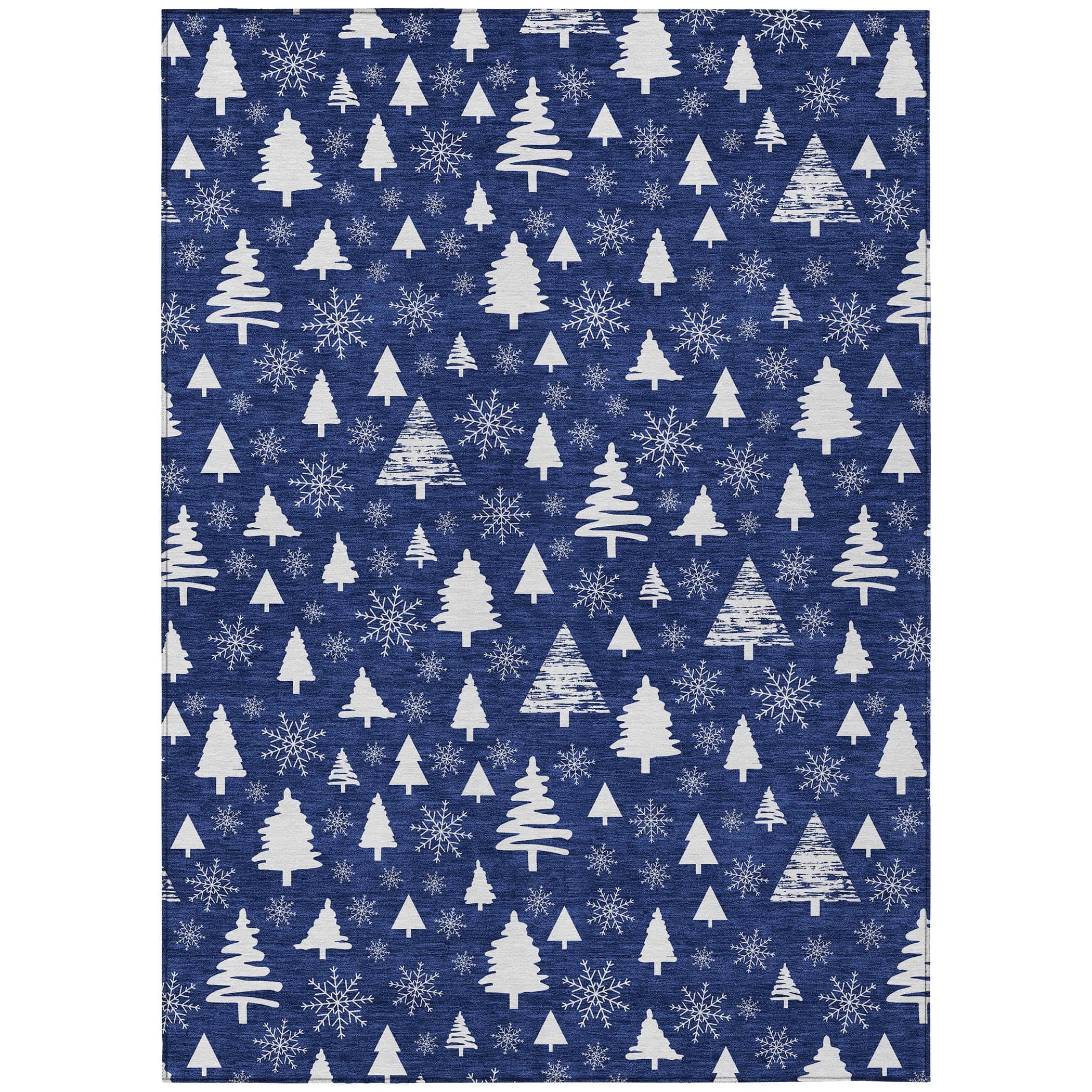 Luxury Machine Washable Indoor/Outdoor Holiday WN23 Navy Blue Rug 2'6" x 3'10" #shape_Rectangle