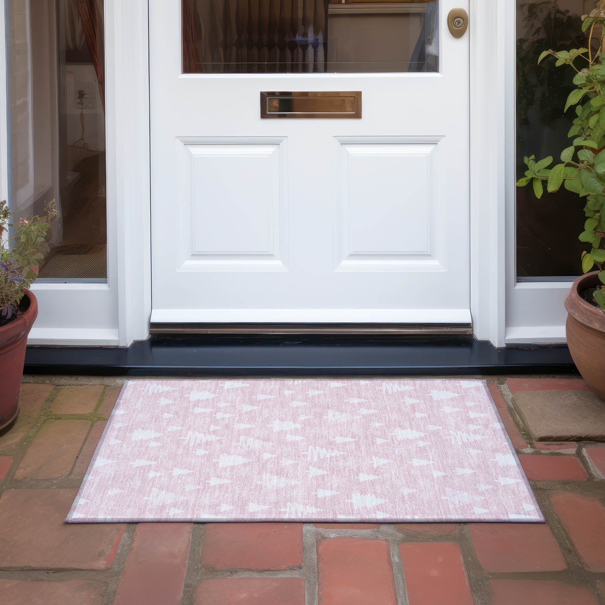 Luxury Machine Washable Indoor/Outdoor Holiday WN23 Pink Rug 1'8" x 2'6" #shape_Rectangle