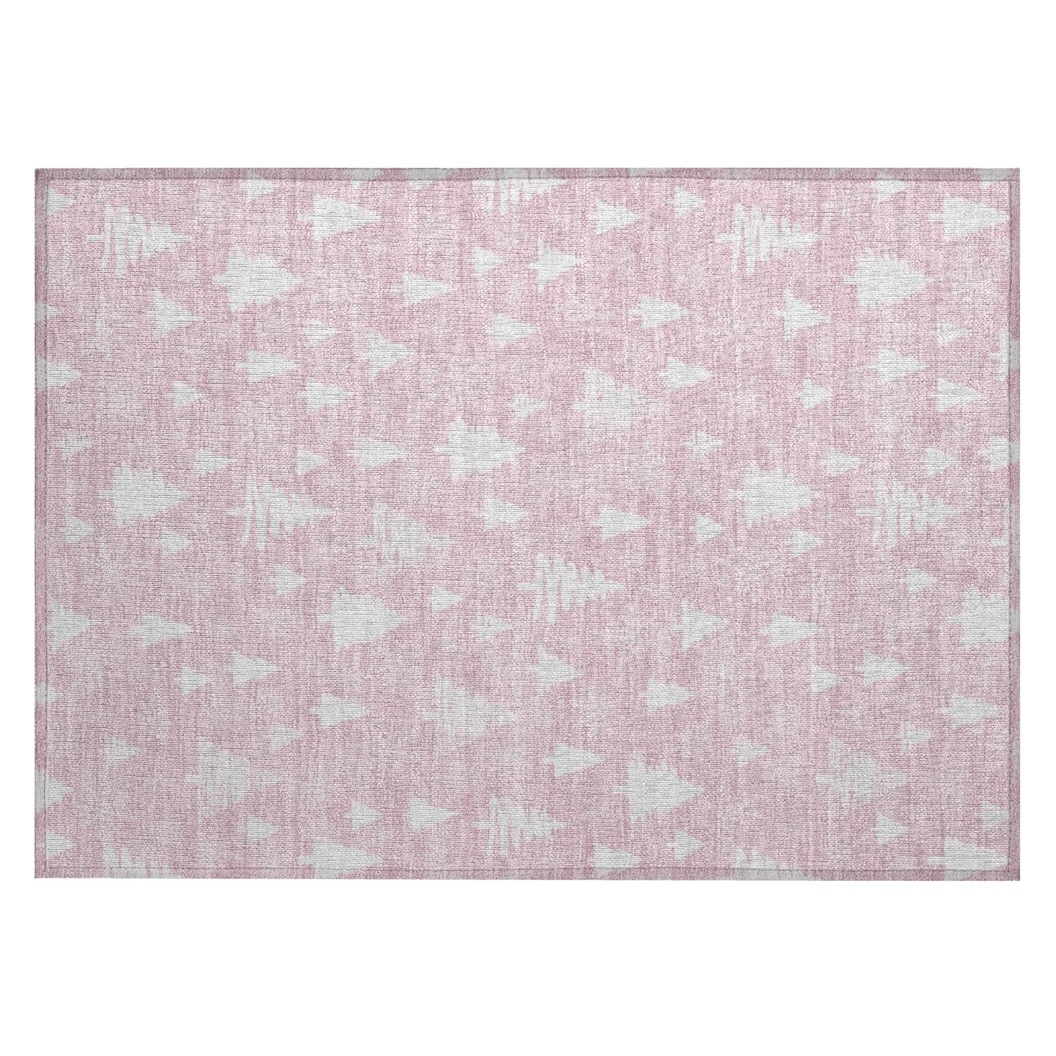 Luxury Machine Washable Indoor/Outdoor Holiday WN23 Pink Rug 1'8" x 2'6" #shape_Rectangle