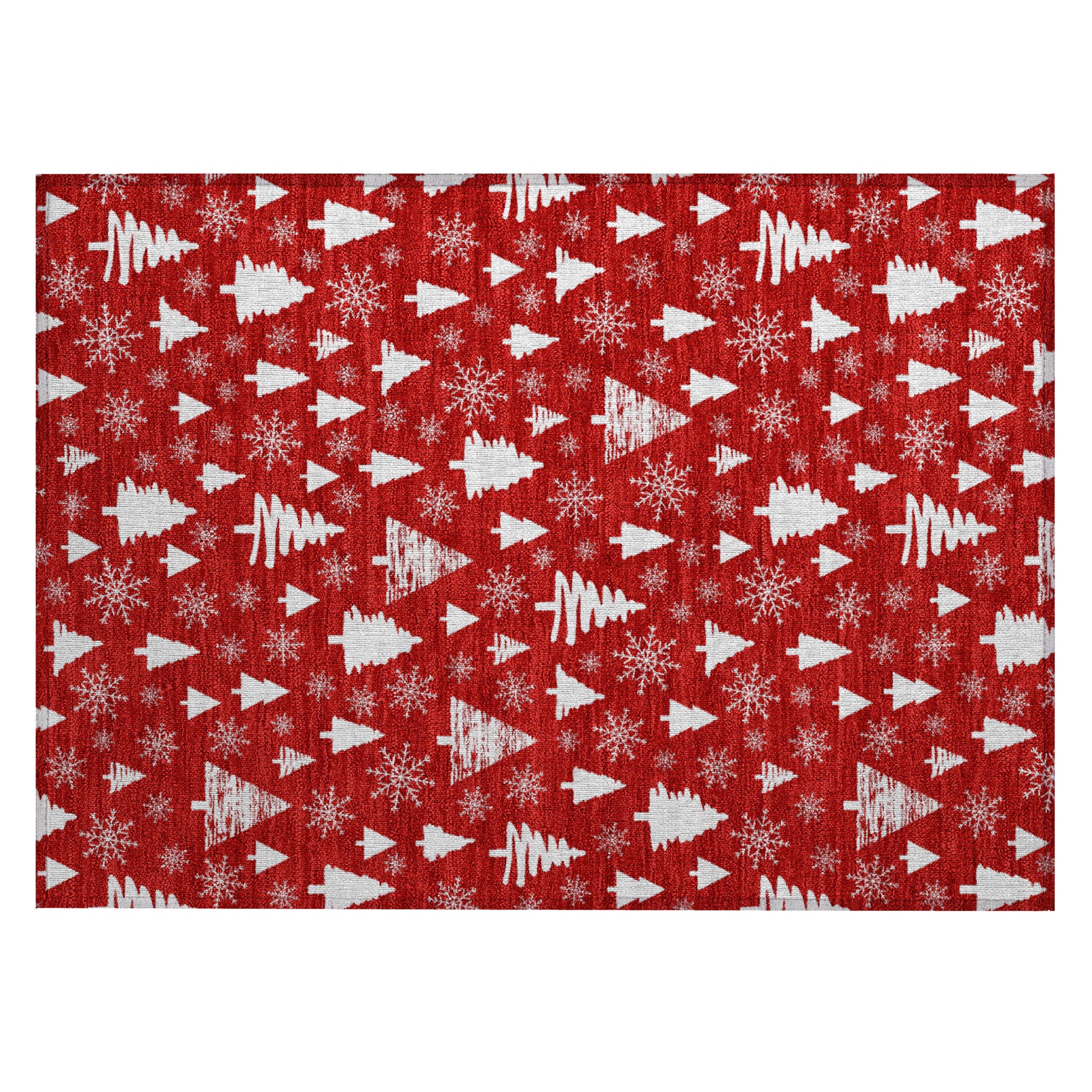 Luxury Machine Washable Indoor/Outdoor Holiday WN23 Red Rug 1'8" x 2'6" #shape_Rectangle