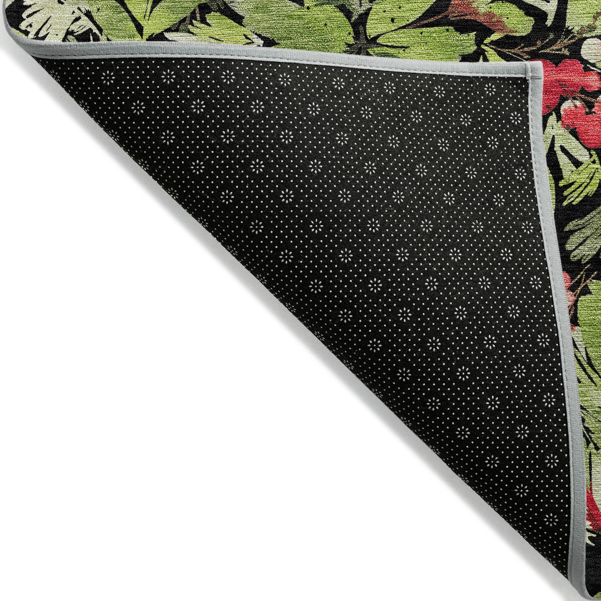 Luxury Machine Washable Indoor/Outdoor Holiday WN24 Black Rug 1'8" x 2'6" #shape_Rectangle