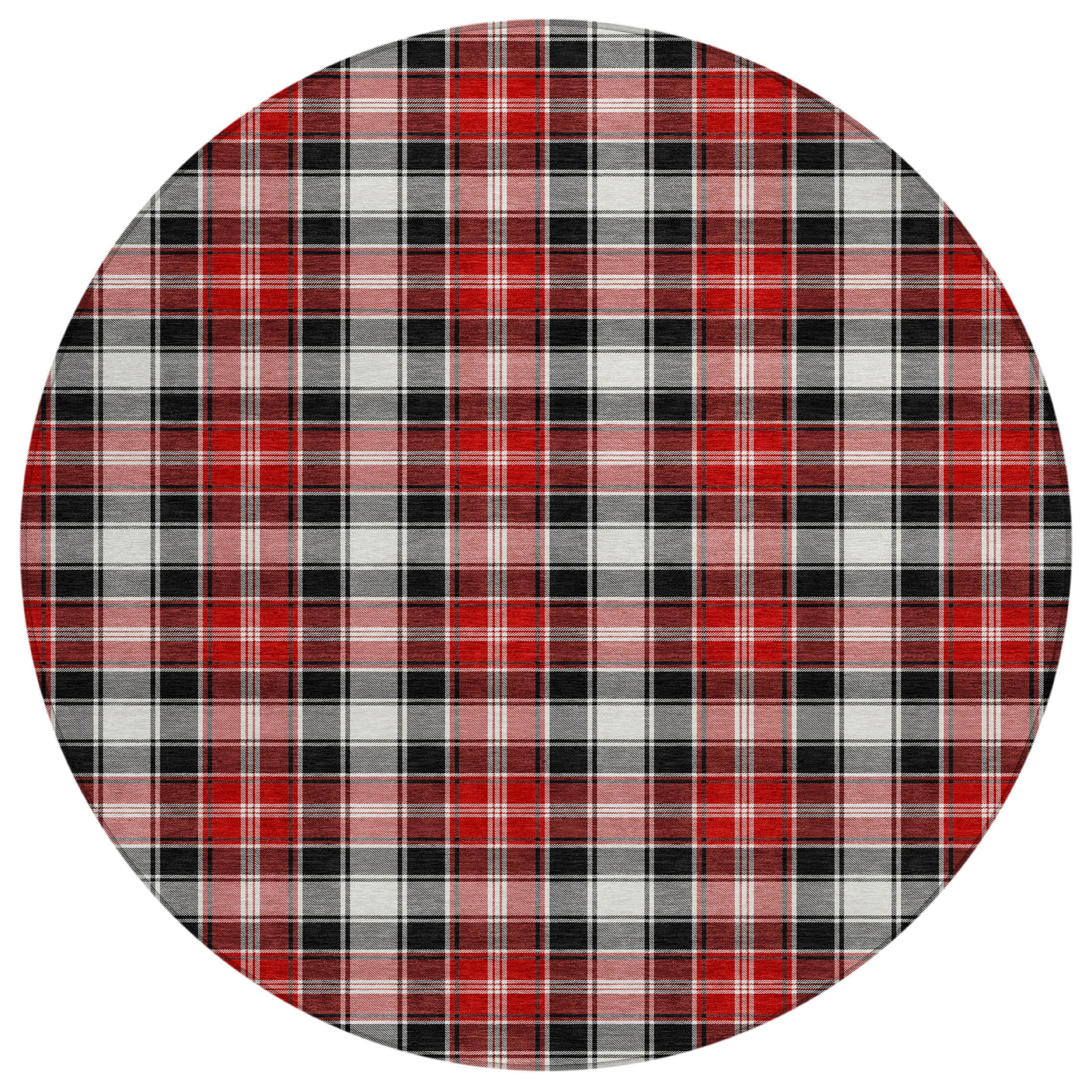 Luxury Machine Washable Indoor/Outdoor Holiday WN25 Black Rug 8' x 8' #shape_Round