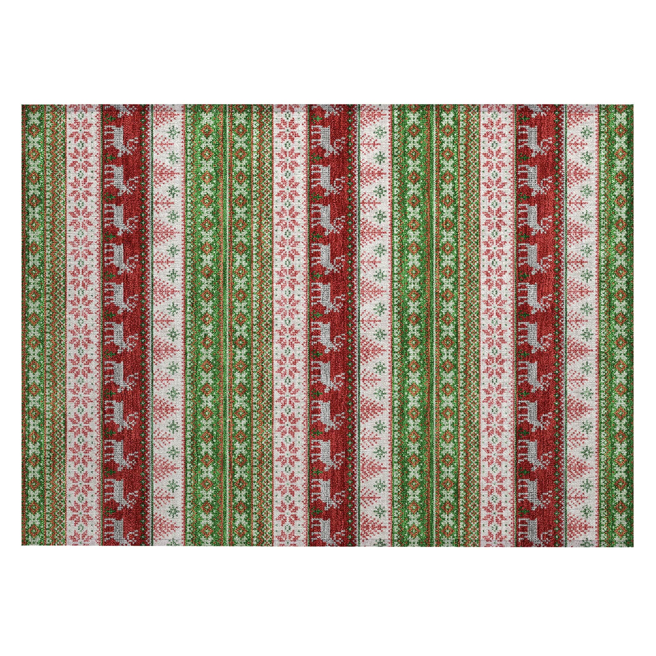 Luxury Machine Washable Indoor/Outdoor Holiday WN26 Green Rug 1'8" x 2'6" #shape_Rectangle
