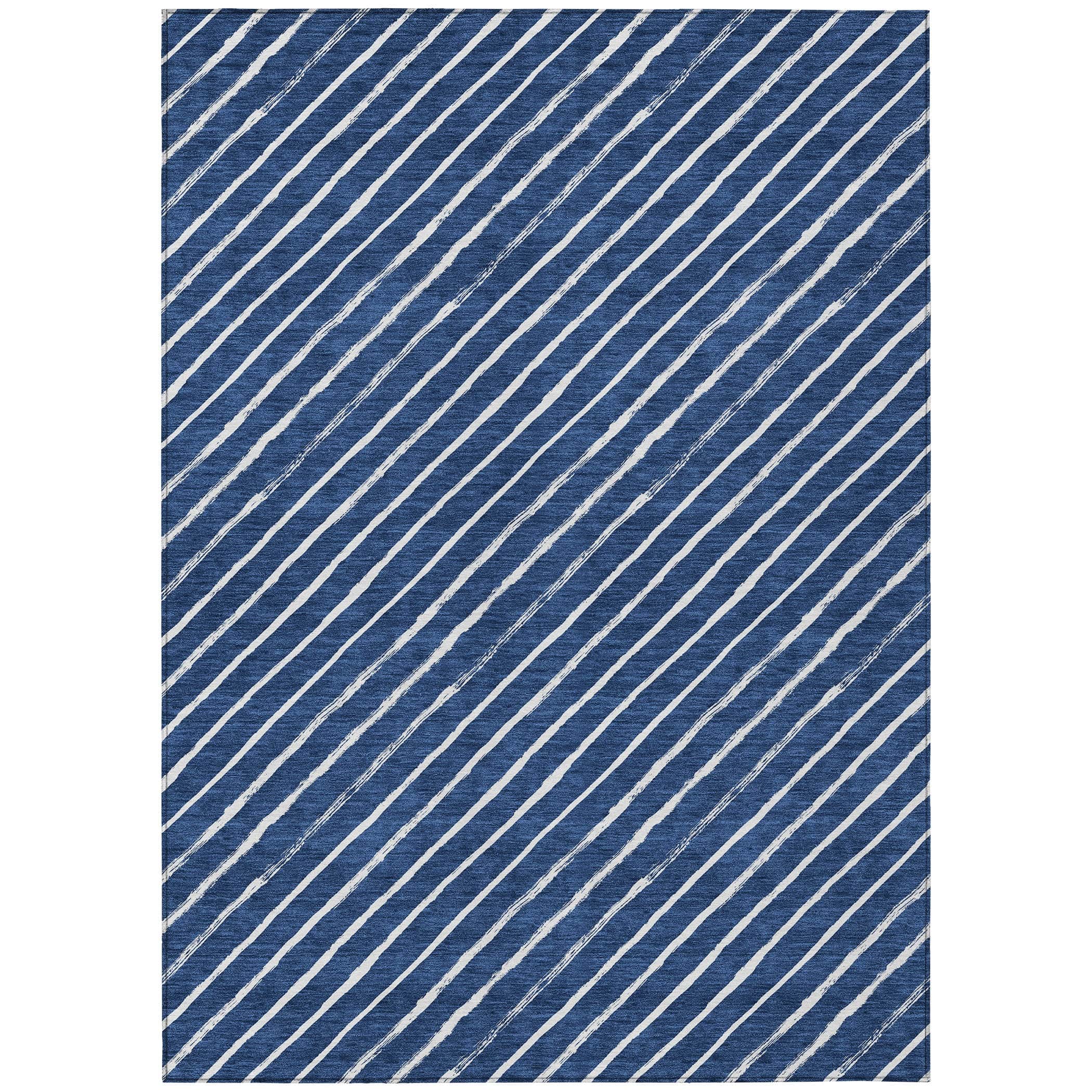 Luxury Machine Washable Indoor/Outdoor Holiday WN27 Navy Blue Rug 2'6" x 3'10" #shape_Rectangle