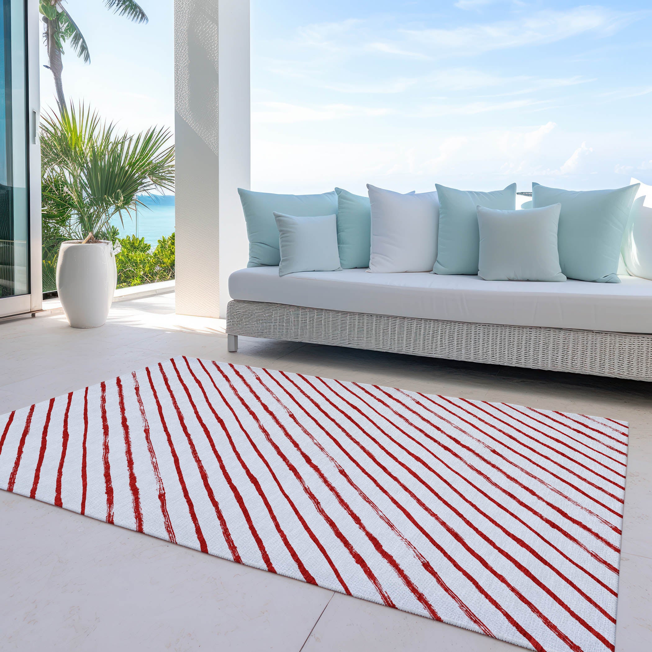 Luxury Machine Washable Indoor/Outdoor Holiday WN27 Red Rug 2'6" x 3'10" #shape_Rectangle