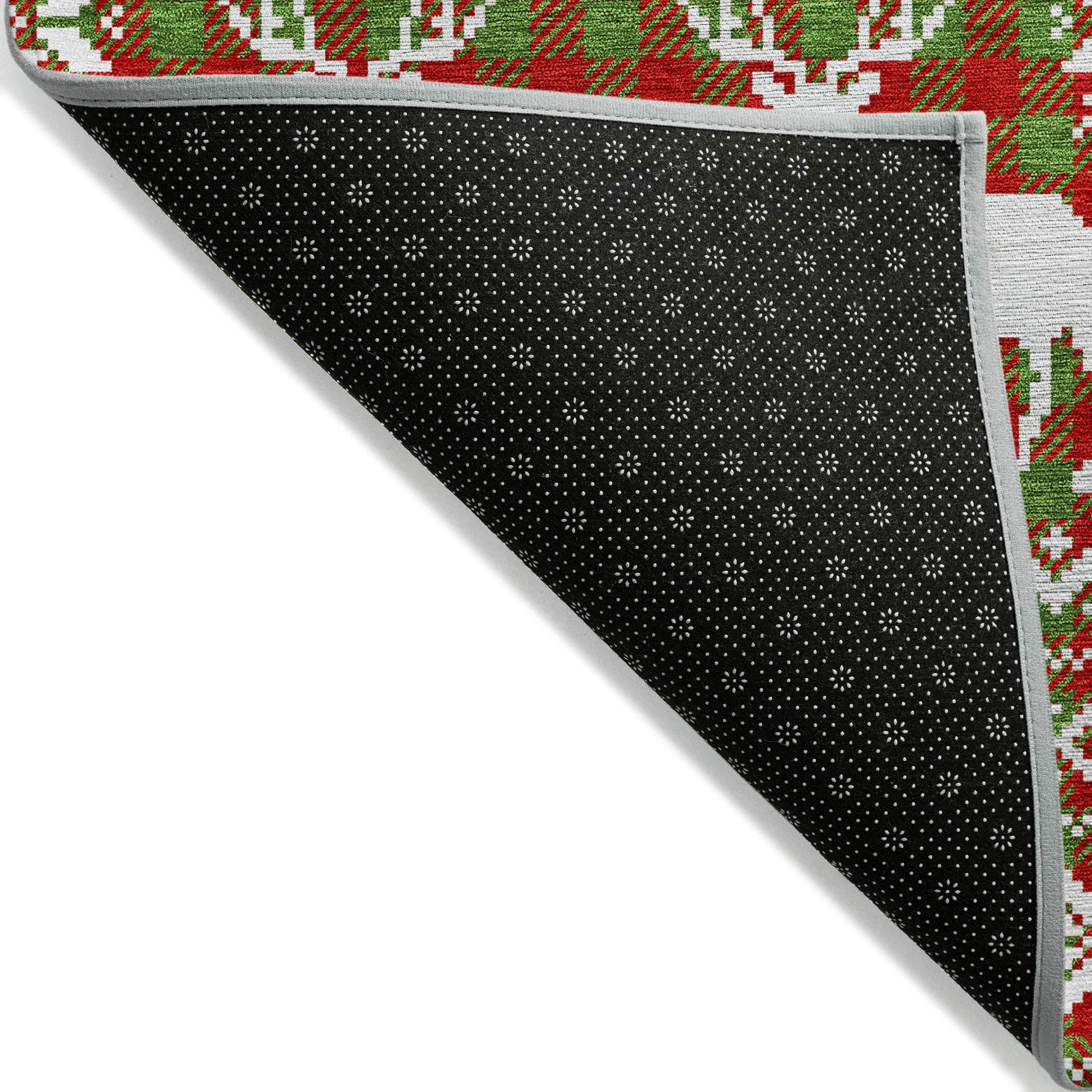 Luxury Machine Washable Indoor/Outdoor Holiday WN28 Fern Green Rug 1'8" x 2'6" #shape_Rectangle