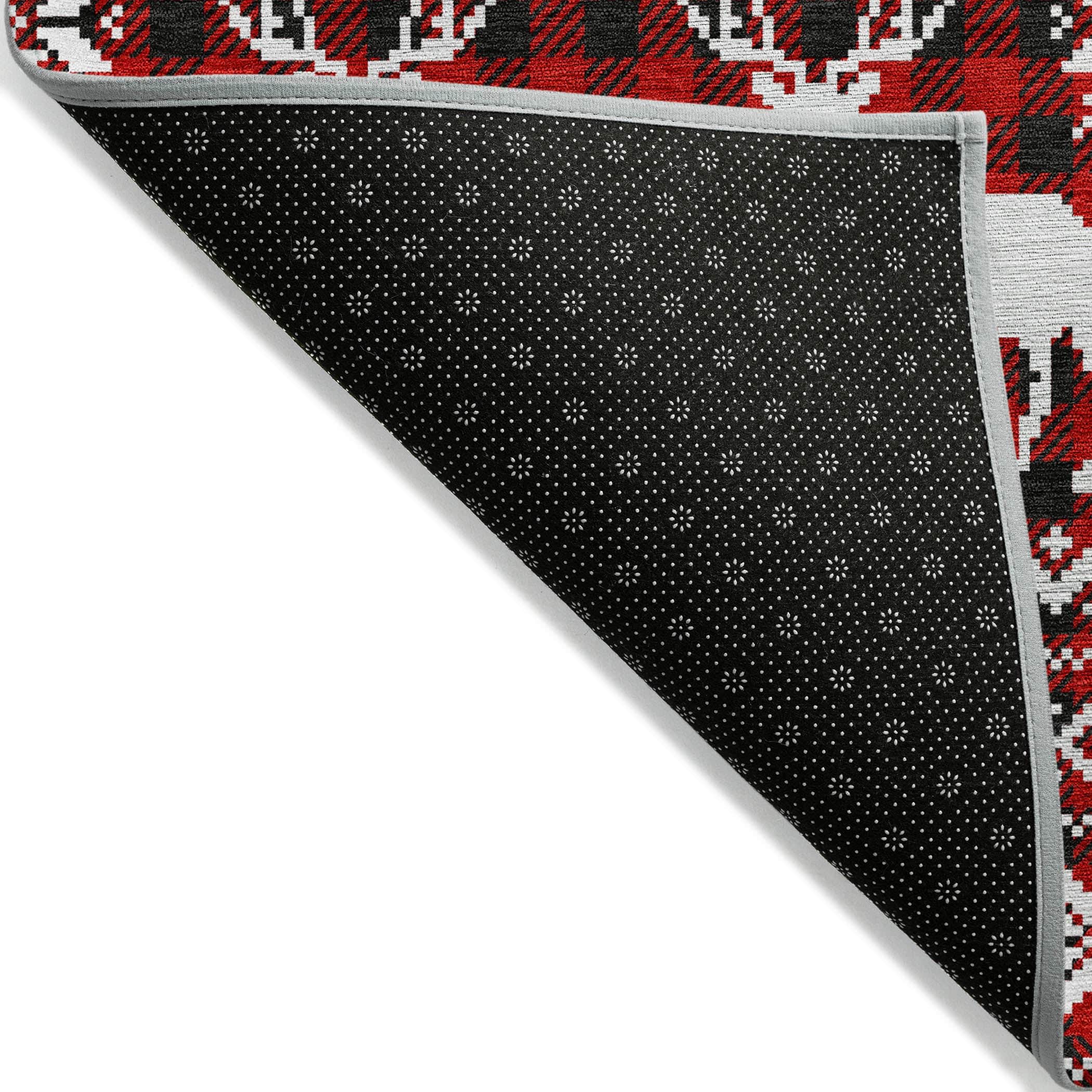 Luxury Machine Washable Indoor/Outdoor Holiday WN28 Red Rug 1'8" x 2'6" #shape_Rectangle