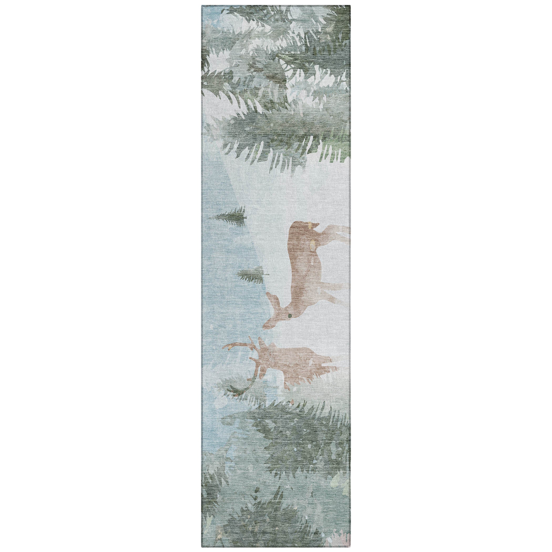 Luxury Machine Washable Indoor/Outdoor Holiday WN29 Sky Blue Rug 2'3" x 7'6" #shape_Runner