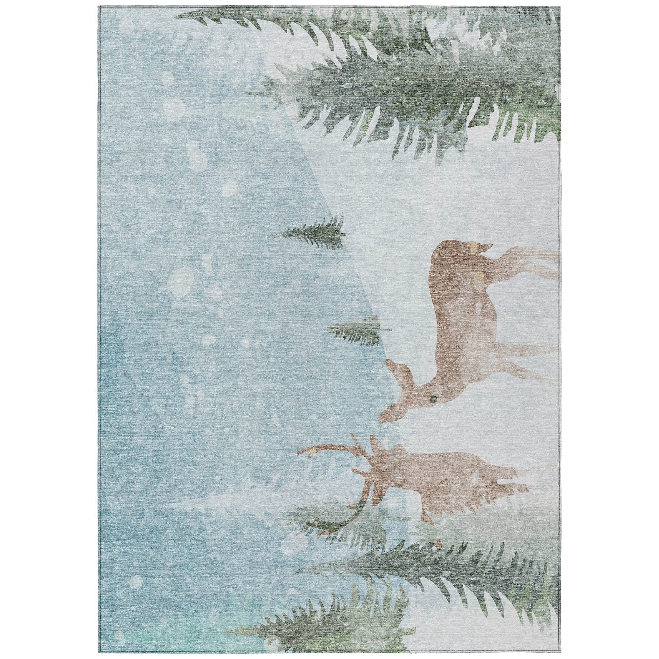 Luxury Machine Washable Indoor/Outdoor Holiday WN29 Sky Blue Rug 2'6" x 3'10" #shape_Rectangle