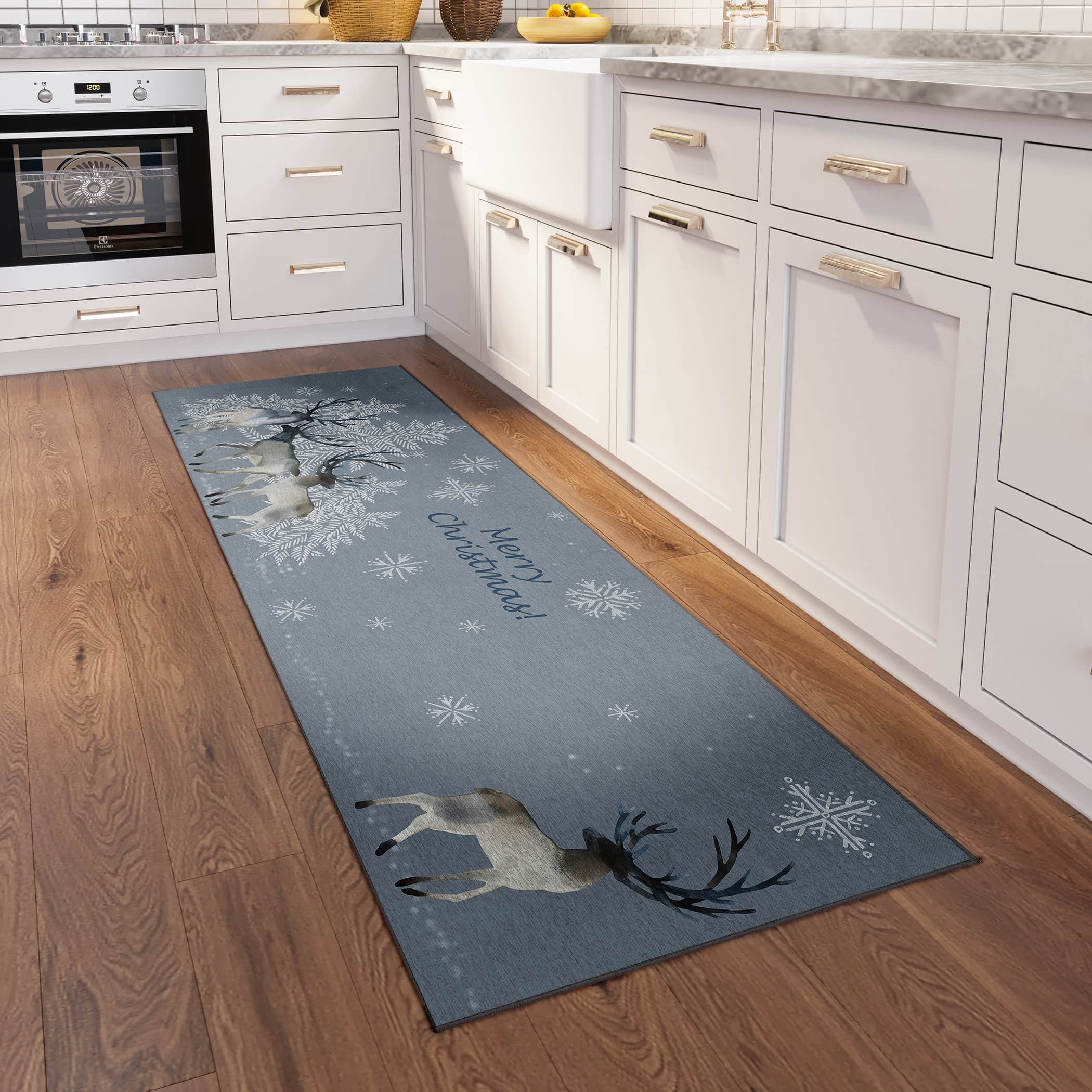 Luxury Machine Washable Indoor/Outdoor Holiday WN2 Gray Rug 2'3" x 7'6" #shape_Runner