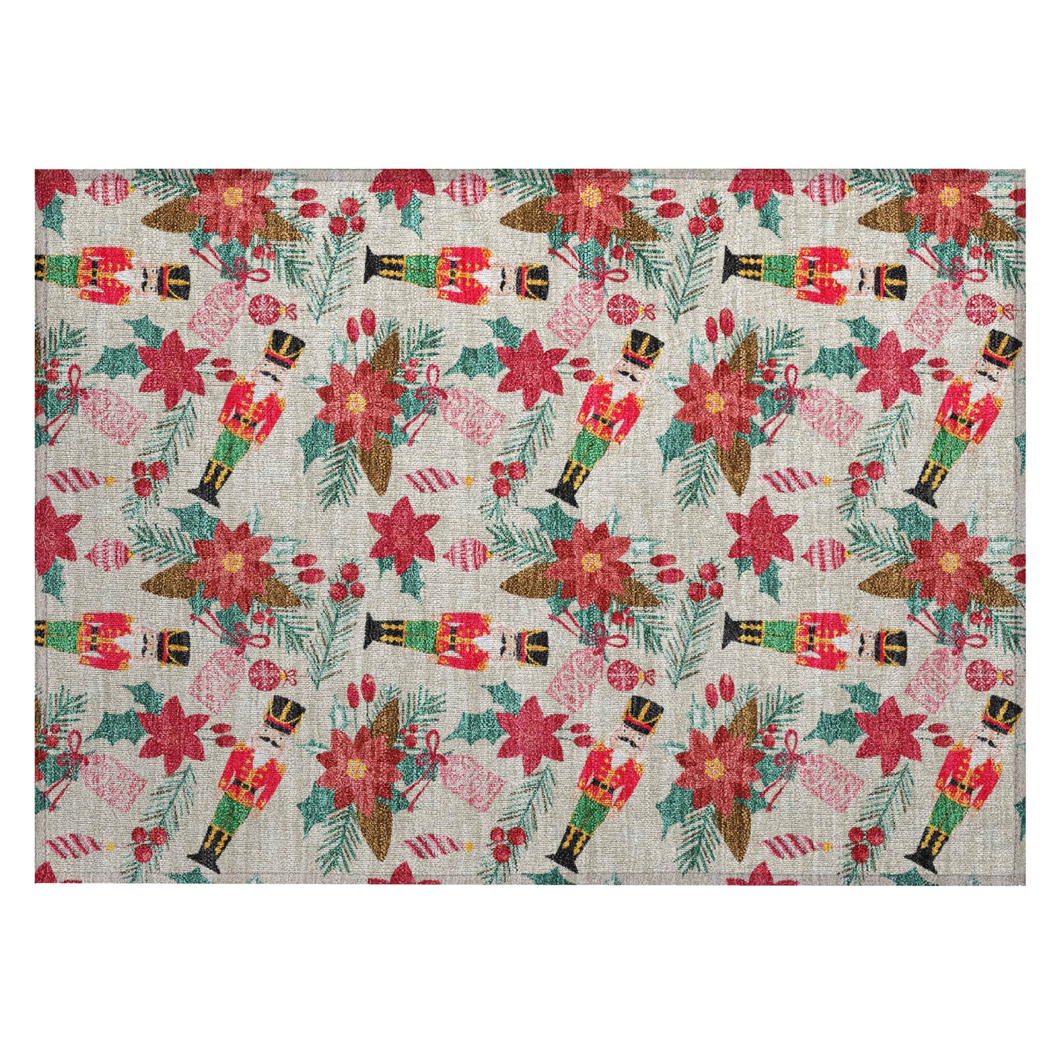 Luxury Machine Washable Indoor/Outdoor Holiday WN30 Beige Ivory Rug 1'8" x 2'6" #shape_Rectangle