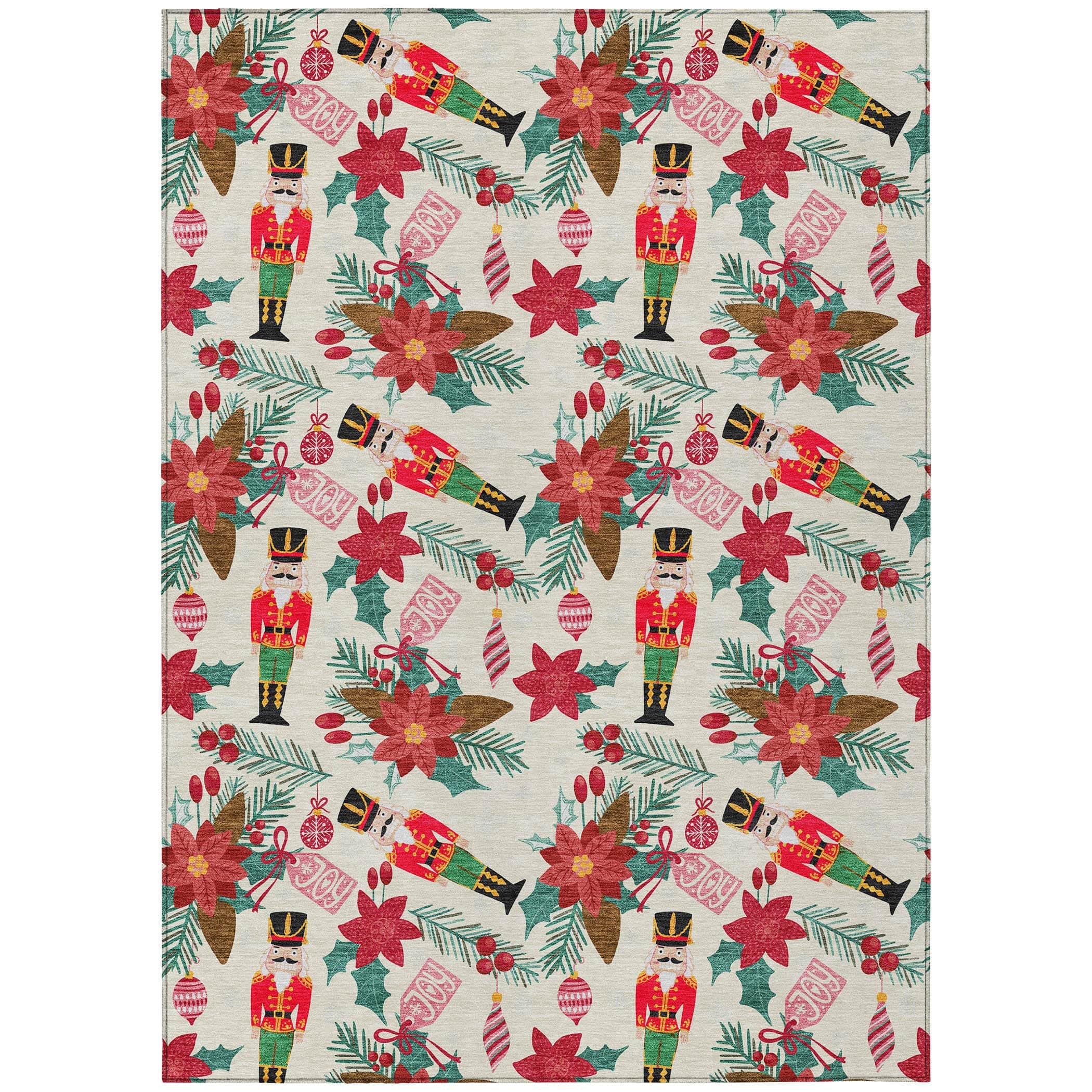 Luxury Machine Washable Indoor/Outdoor Holiday WN30 Ivory Rug 2'6" x 3'10" #shape_Rectangle