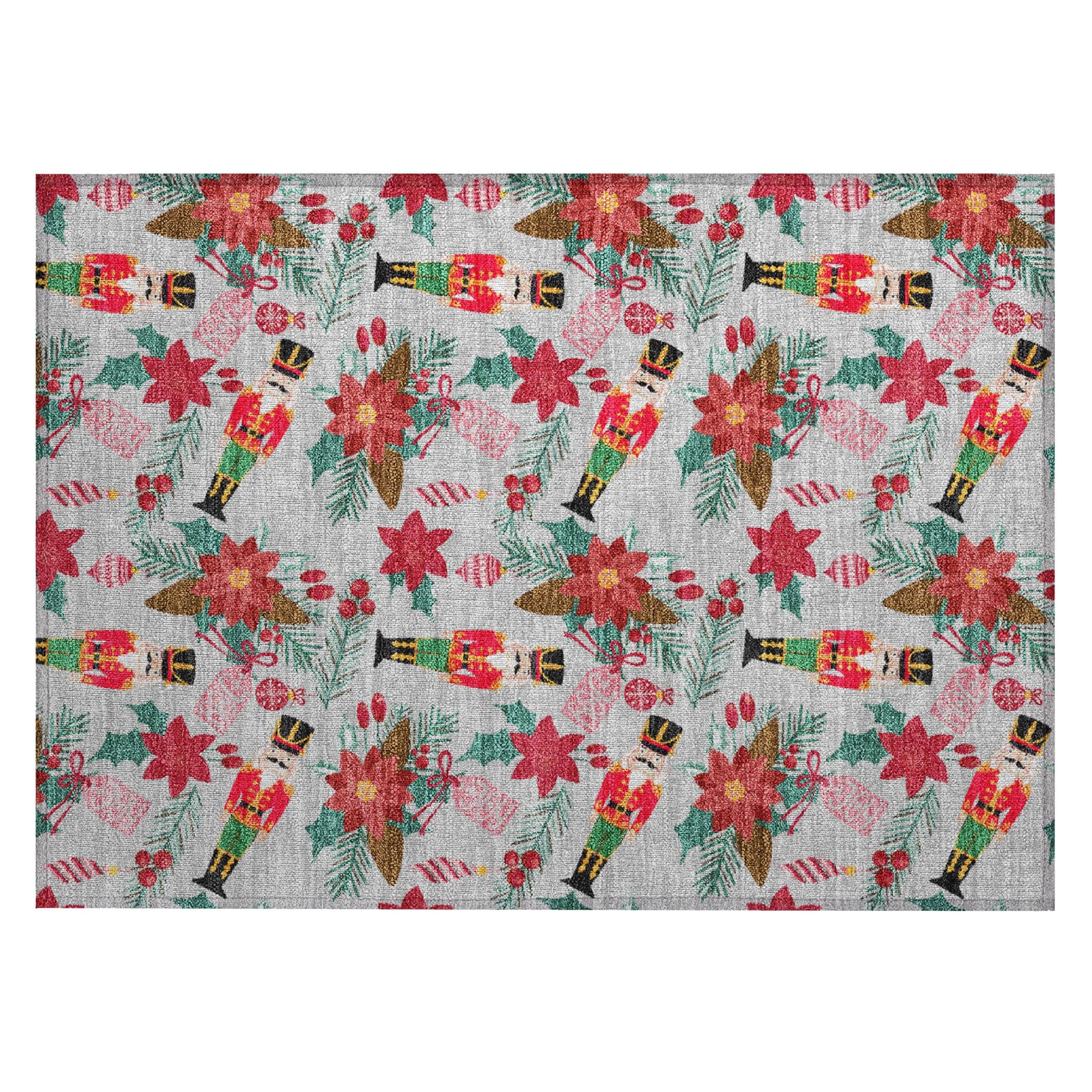 Luxury Machine Washable Indoor/Outdoor Holiday WN30 Silver Gray Rug 1'8" x 2'6" #shape_Rectangle