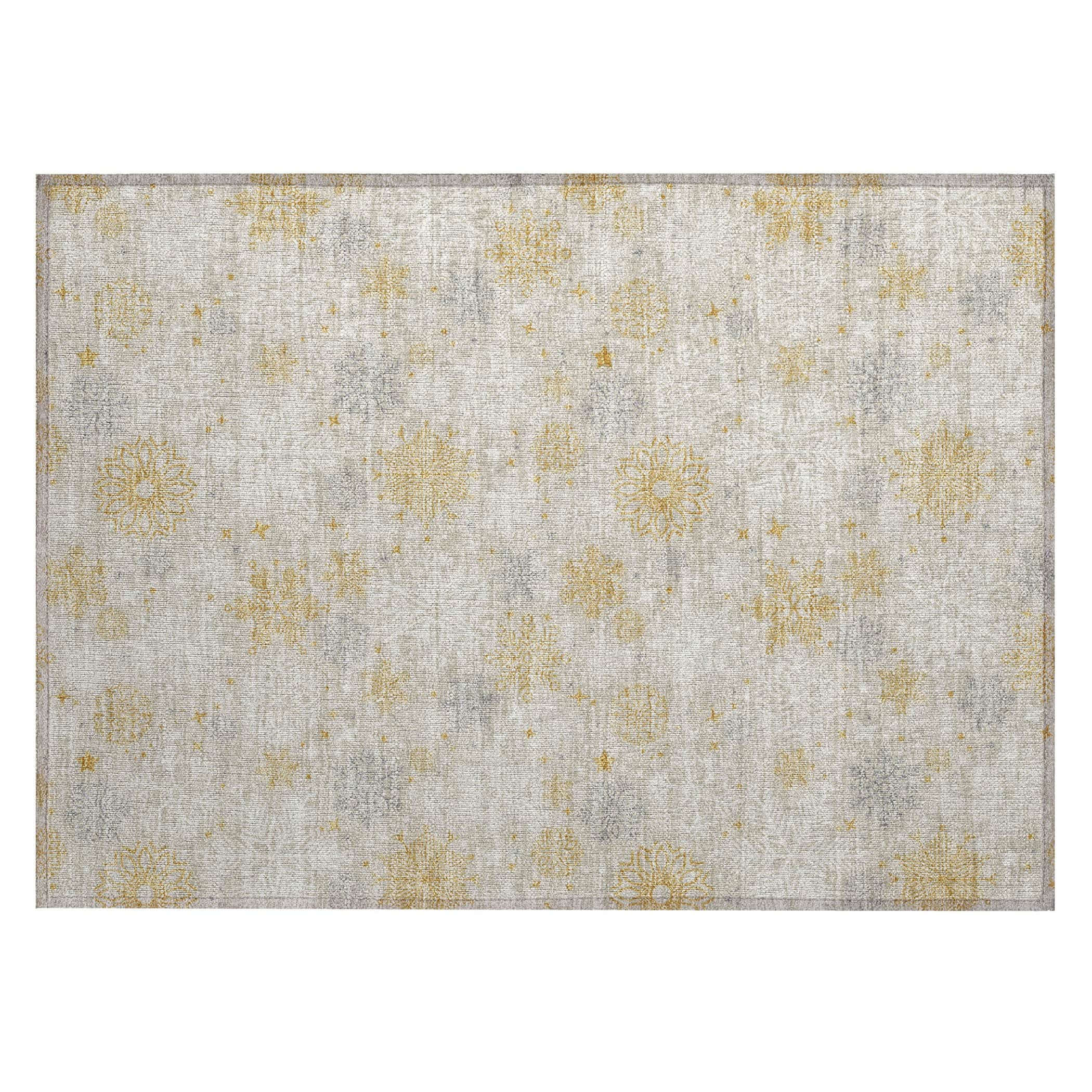 Luxury Machine Washable Indoor/Outdoor Holiday WN31 Beige Ivory Rug 1'8" x 2'6" #shape_Rectangle