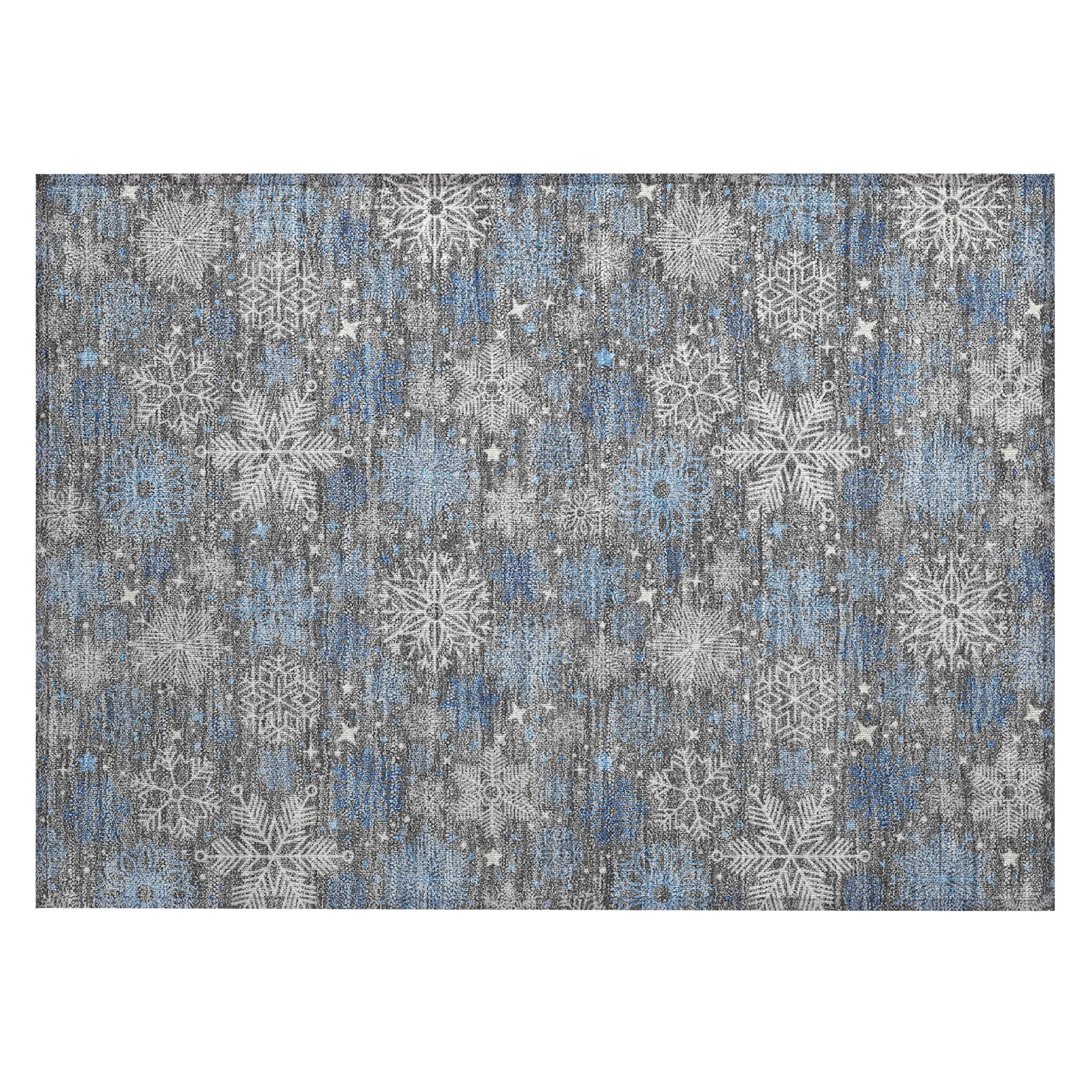 Luxury Machine Washable Indoor/Outdoor Holiday WN31 Gray Rug 1'8" x 2'6" #shape_Rectangle