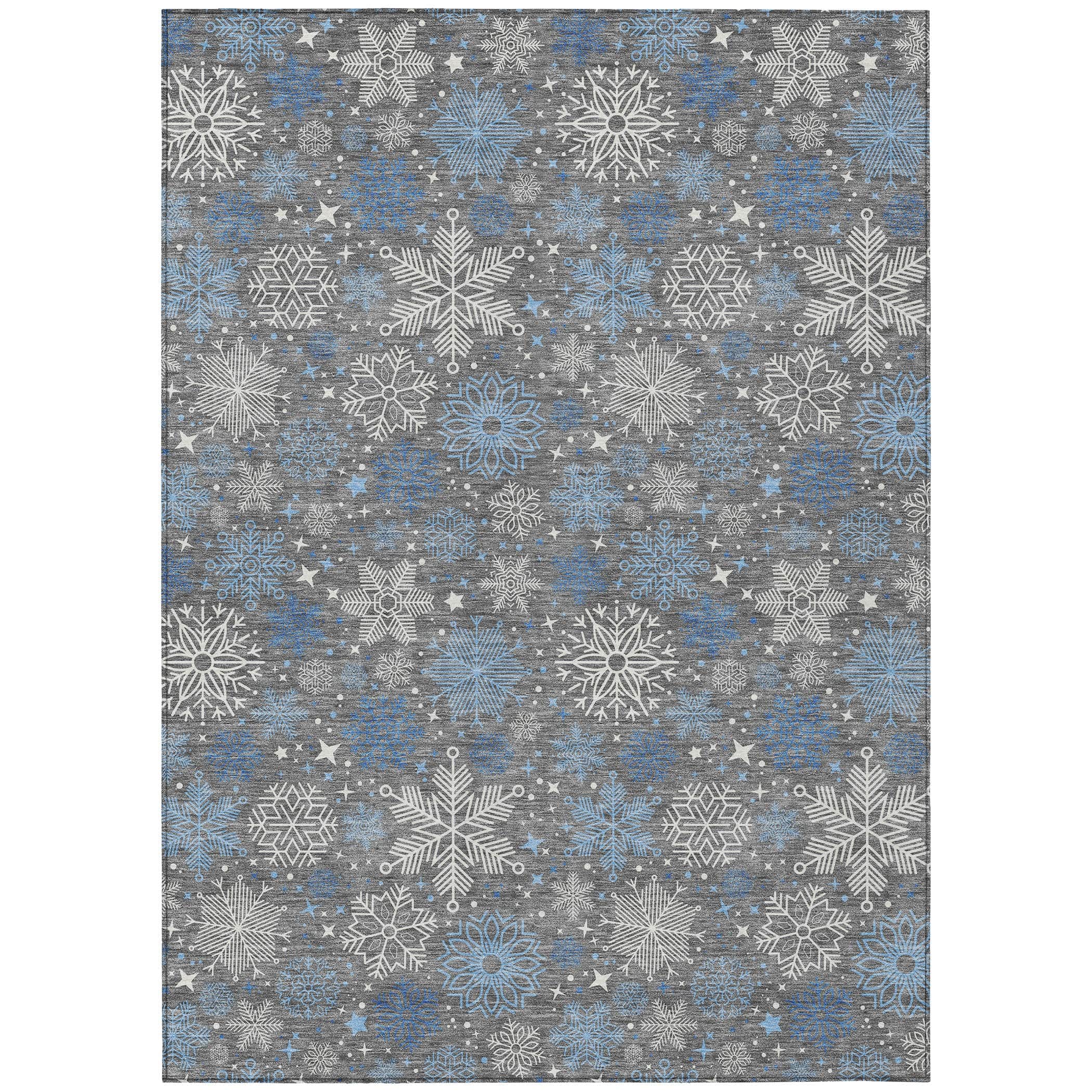 Luxury Machine Washable Indoor/Outdoor Holiday WN31 Gray Rug 2'6" x 3'10" #shape_Rectangle
