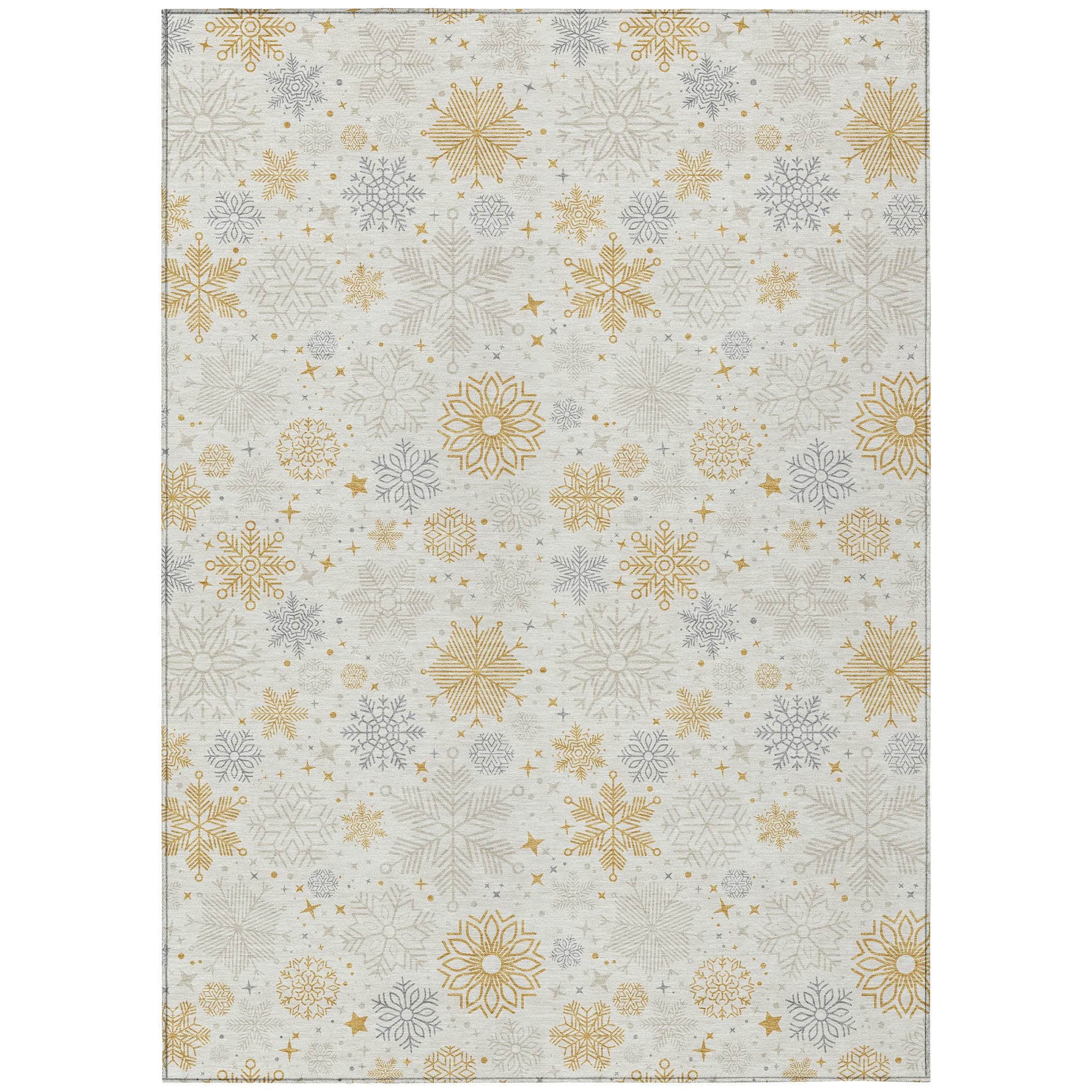 Luxury Machine Washable Indoor/Outdoor Holiday WN31 Ivory Rug 2'6" x 3'10" #shape_Rectangle