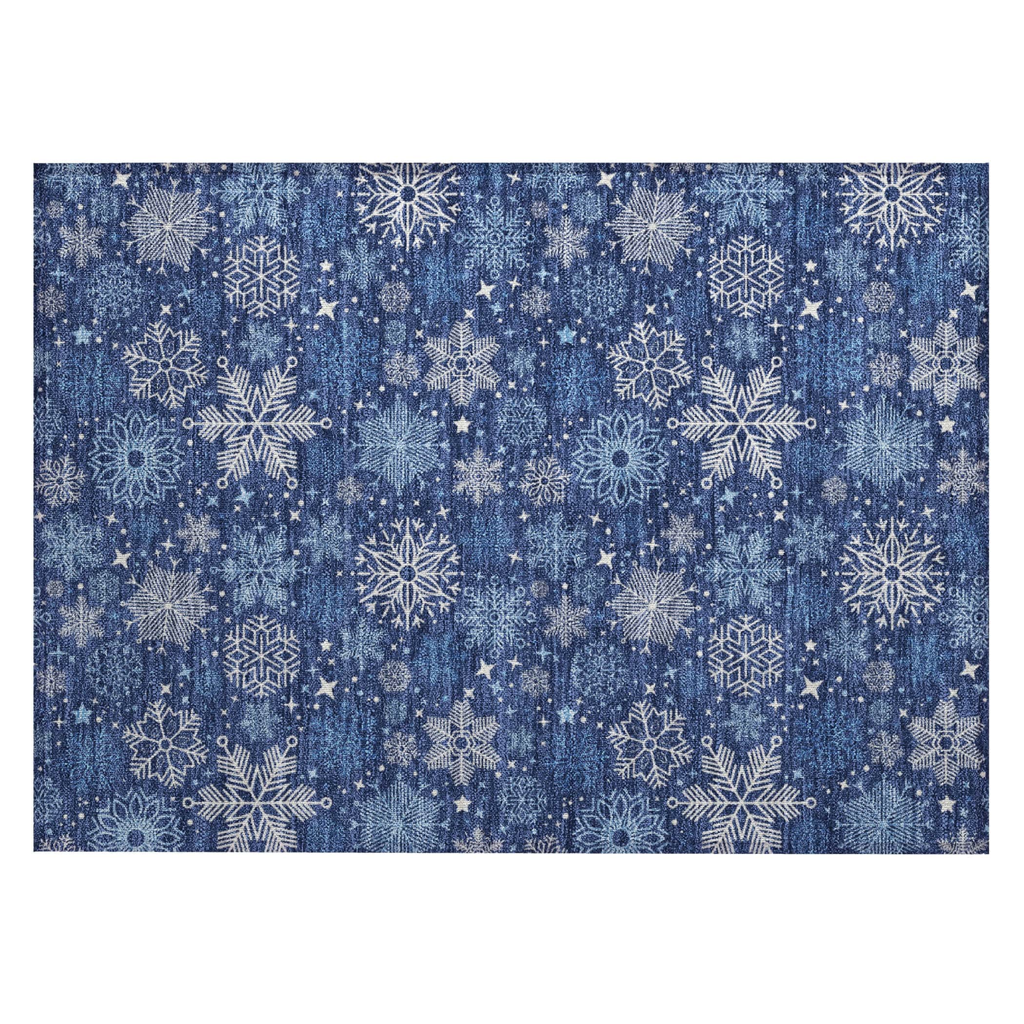 Luxury Machine Washable Indoor/Outdoor Holiday WN31 Navy Blue Rug 1'8" x 2'6" #shape_Rectangle
