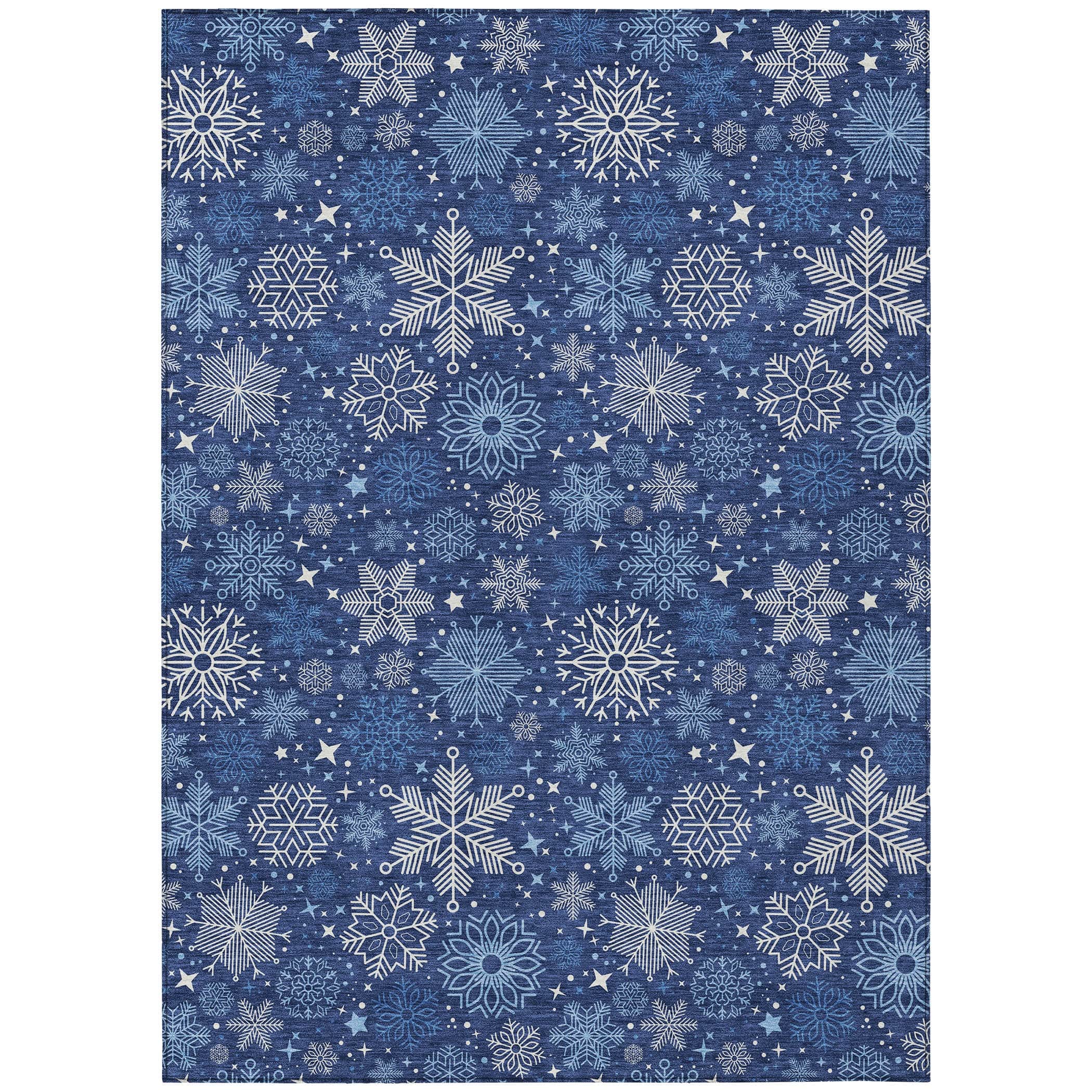 Luxury Machine Washable Indoor/Outdoor Holiday WN31 Navy Blue Rug 2'6" x 3'10" #shape_Rectangle