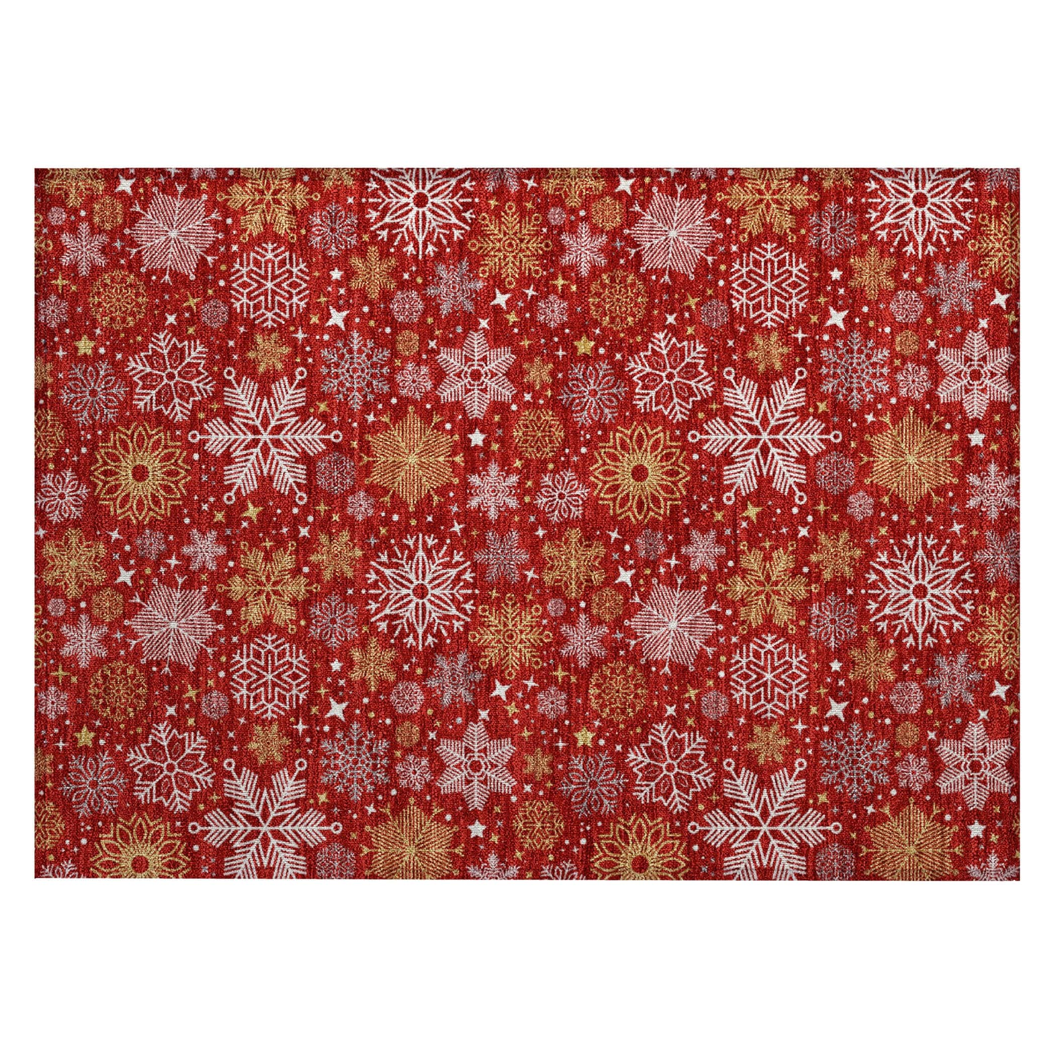 Luxury Machine Washable Indoor/Outdoor Holiday WN31 Red Rug 1'8" x 2'6" #shape_Rectangle