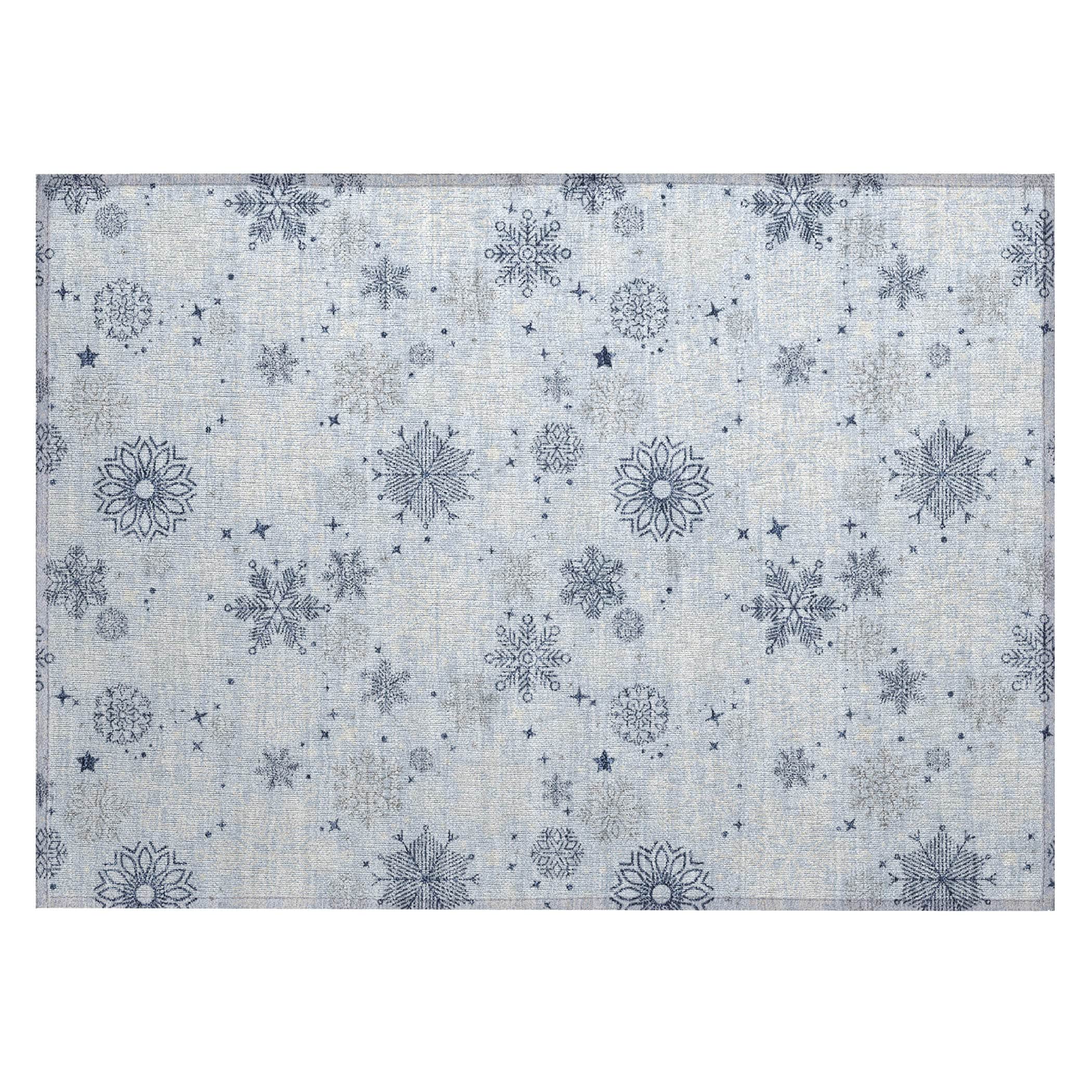 Luxury Machine Washable Indoor/Outdoor Holiday WN31 Sky Blue Rug 1'8" x 2'6" #shape_Rectangle