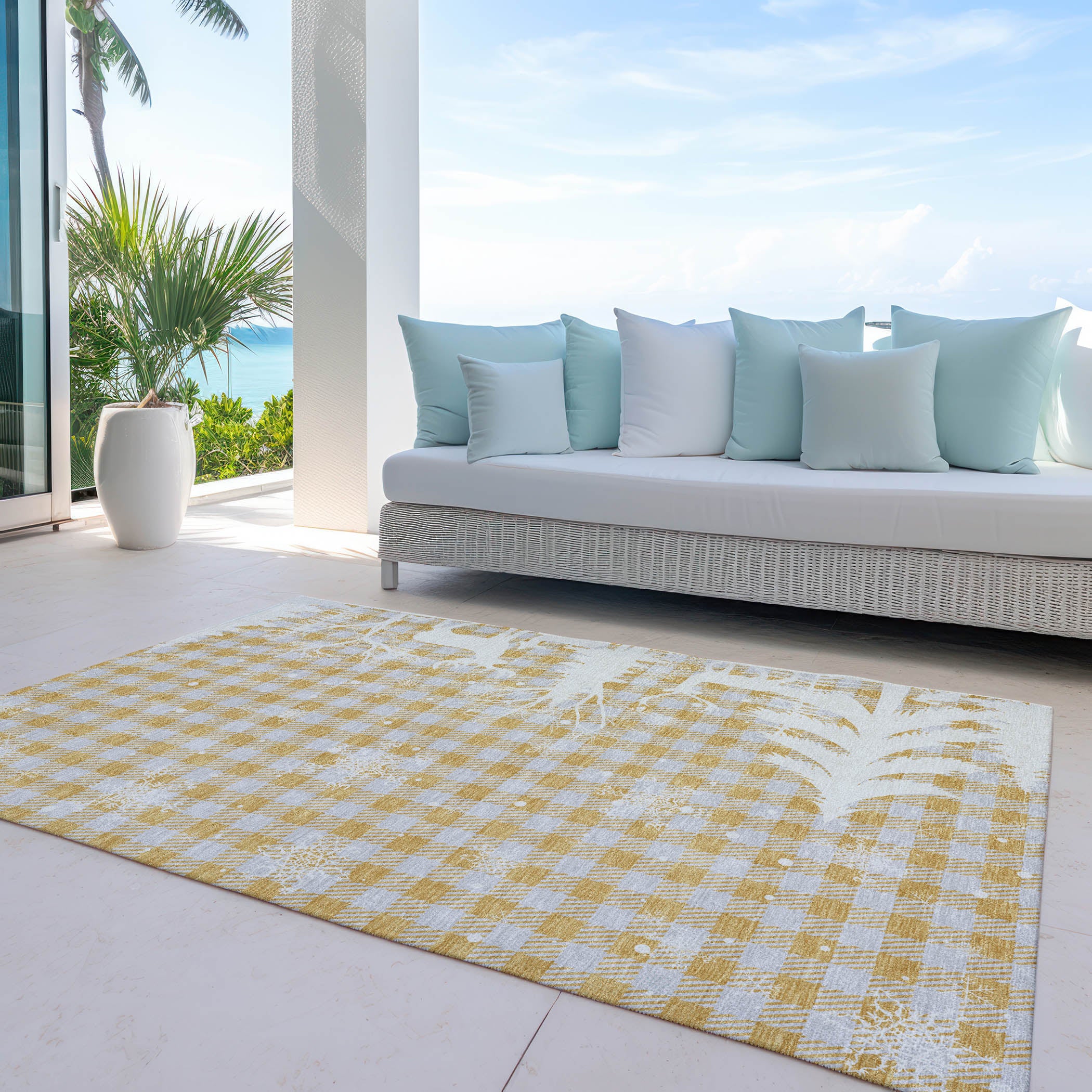 Luxury Machine Washable Indoor/Outdoor Holiday WN32 Gold Rug 2'6" x 3'10" #shape_Rectangle