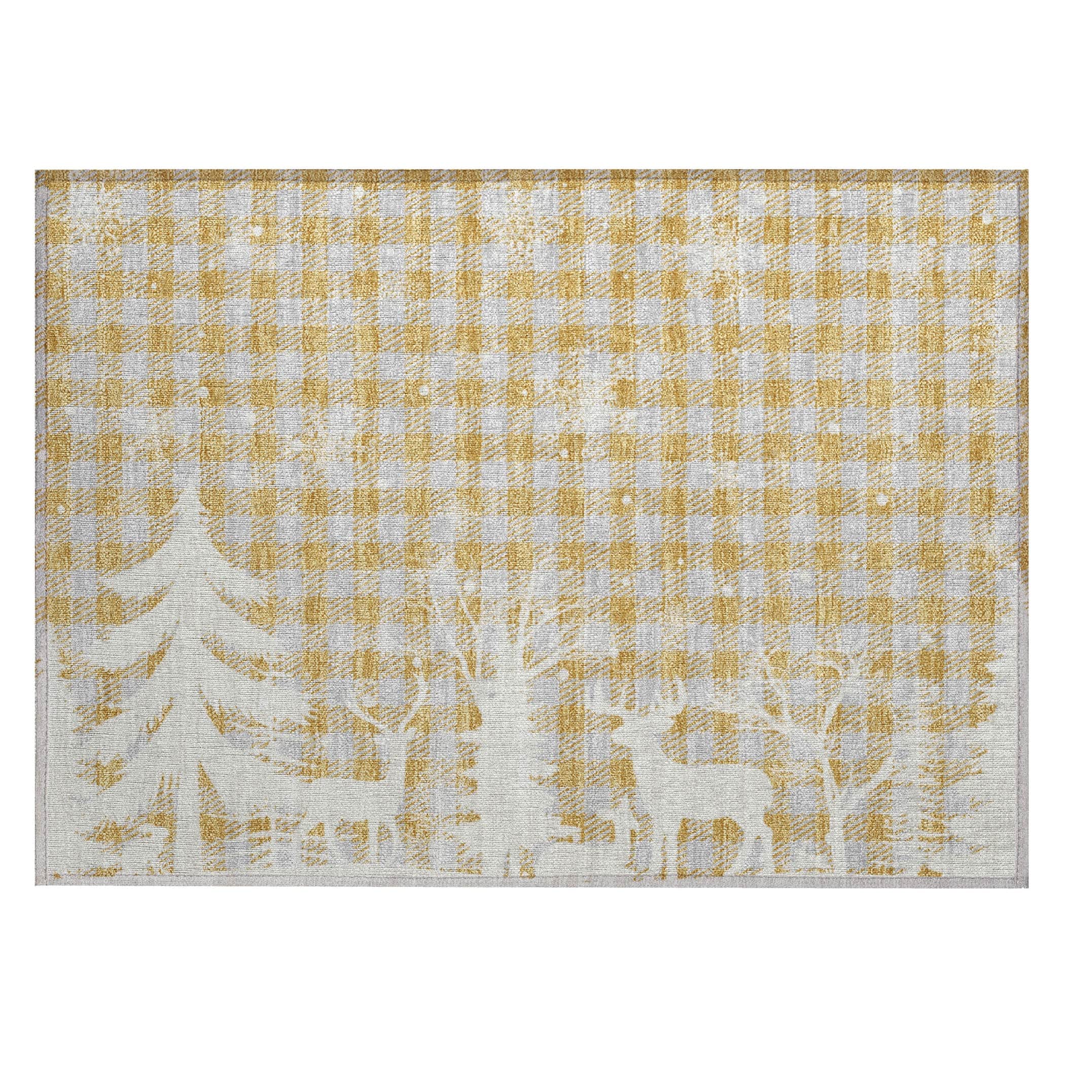 Luxury Machine Washable Indoor/Outdoor Holiday WN32 Gold Rug 1'8" x 2'6" #shape_Rectangle