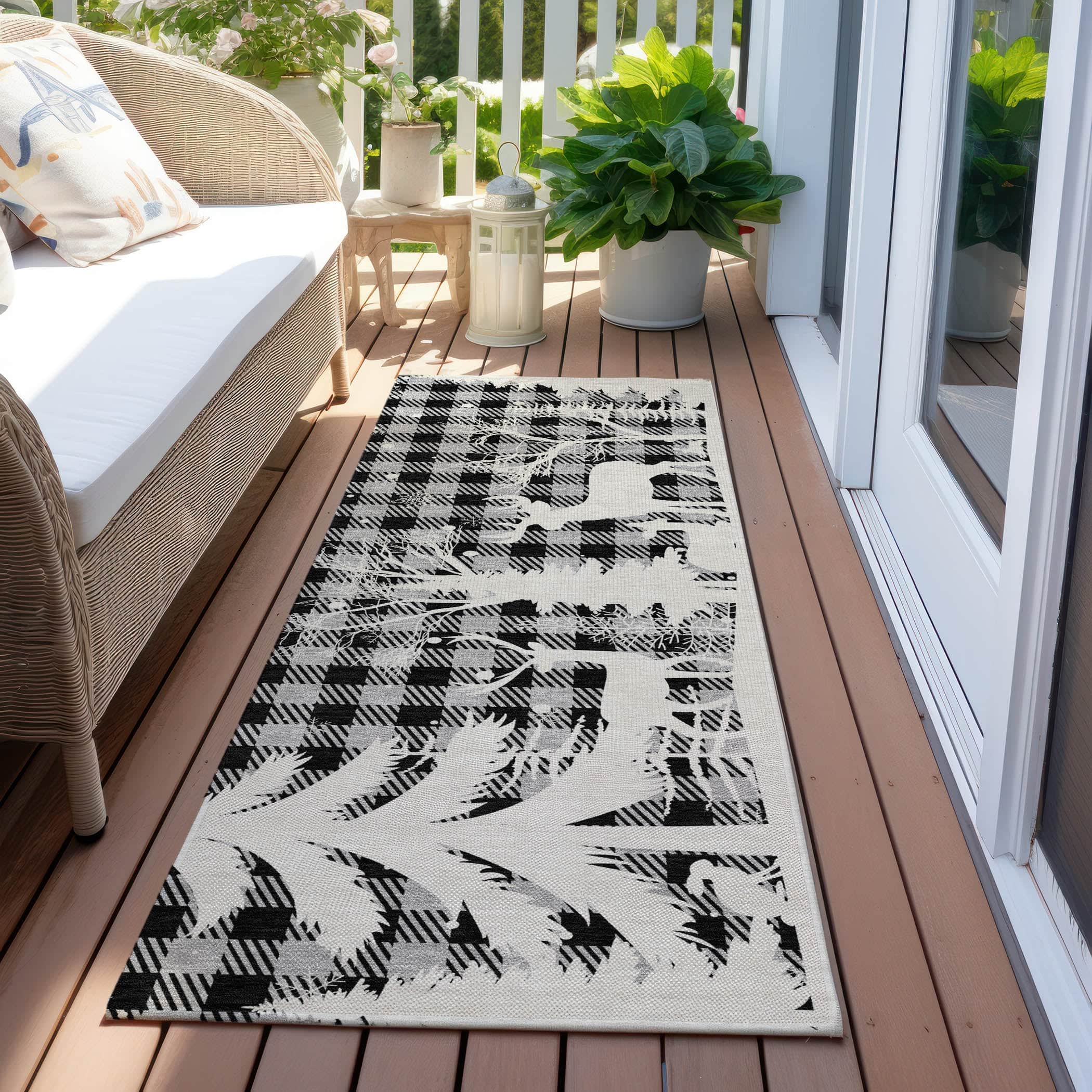 Luxury Machine Washable Indoor/Outdoor Holiday WN32 Gray Rug 2'3" x 7'6" #shape_Runner