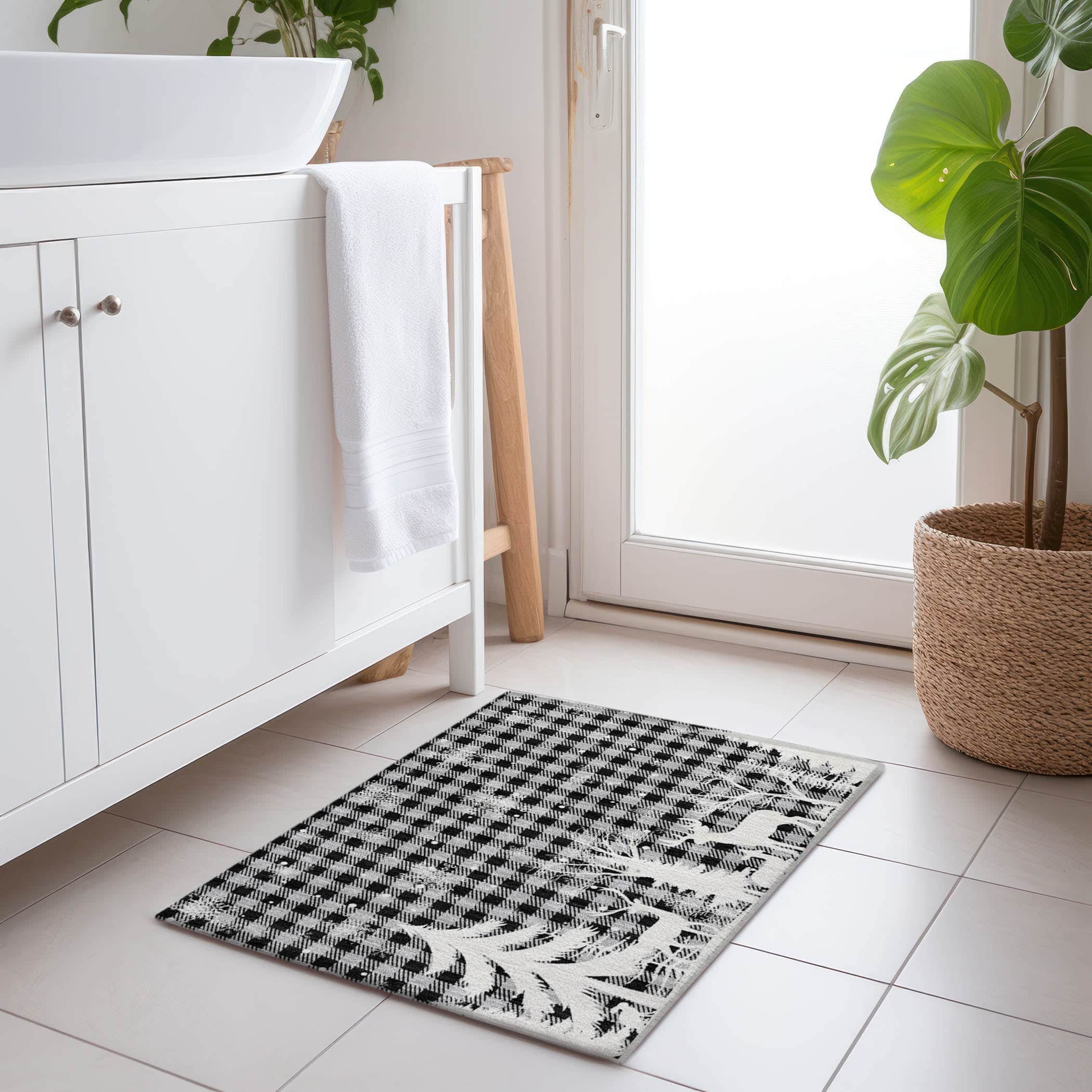 Luxury Machine Washable Indoor/Outdoor Holiday WN32 Gray Rug 1'8" x 2'6" #shape_Rectangle