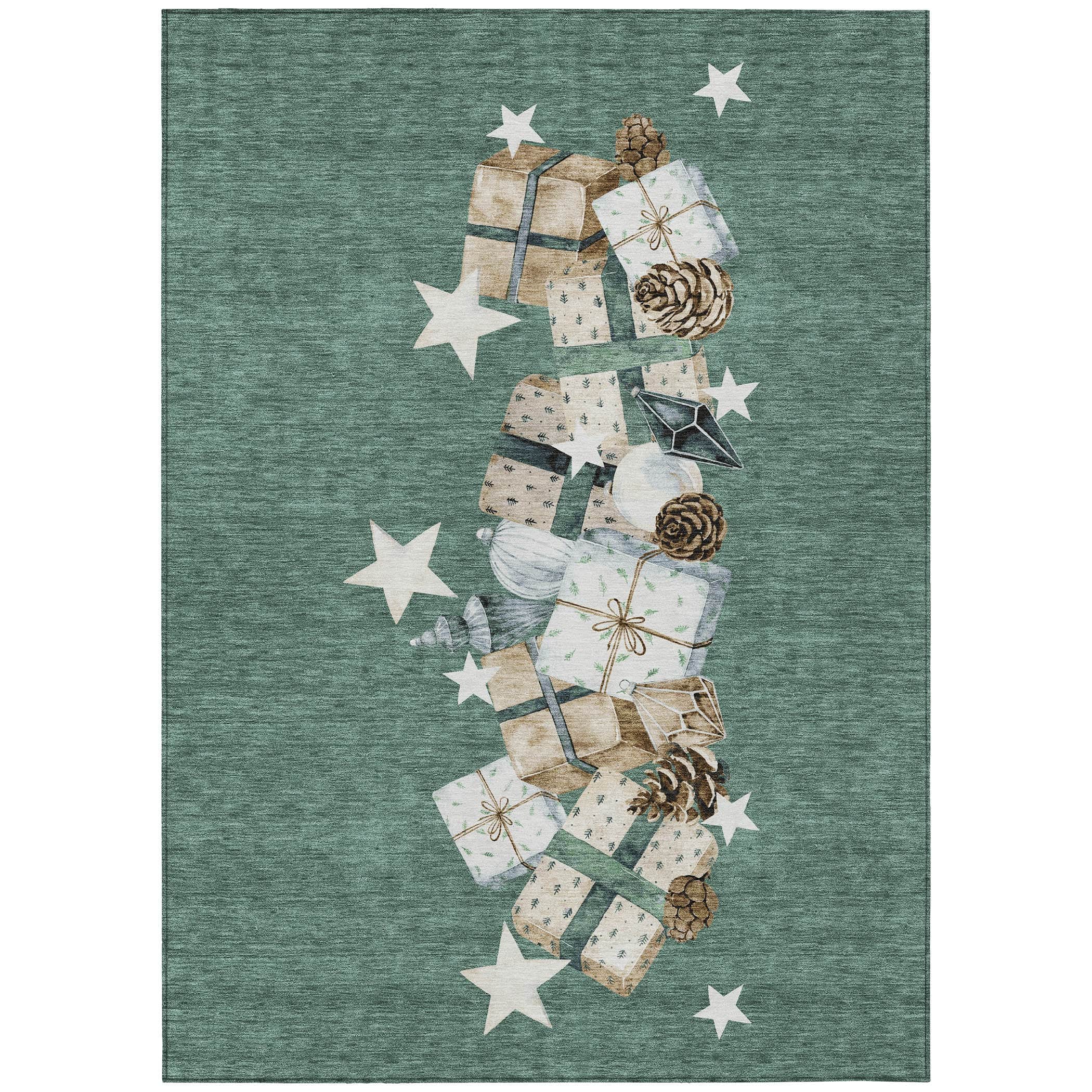 Luxury Machine Washable Indoor/Outdoor Holiday WN33 Seafoam Blue Rug 2'6" x 3'10" #shape_Rectangle