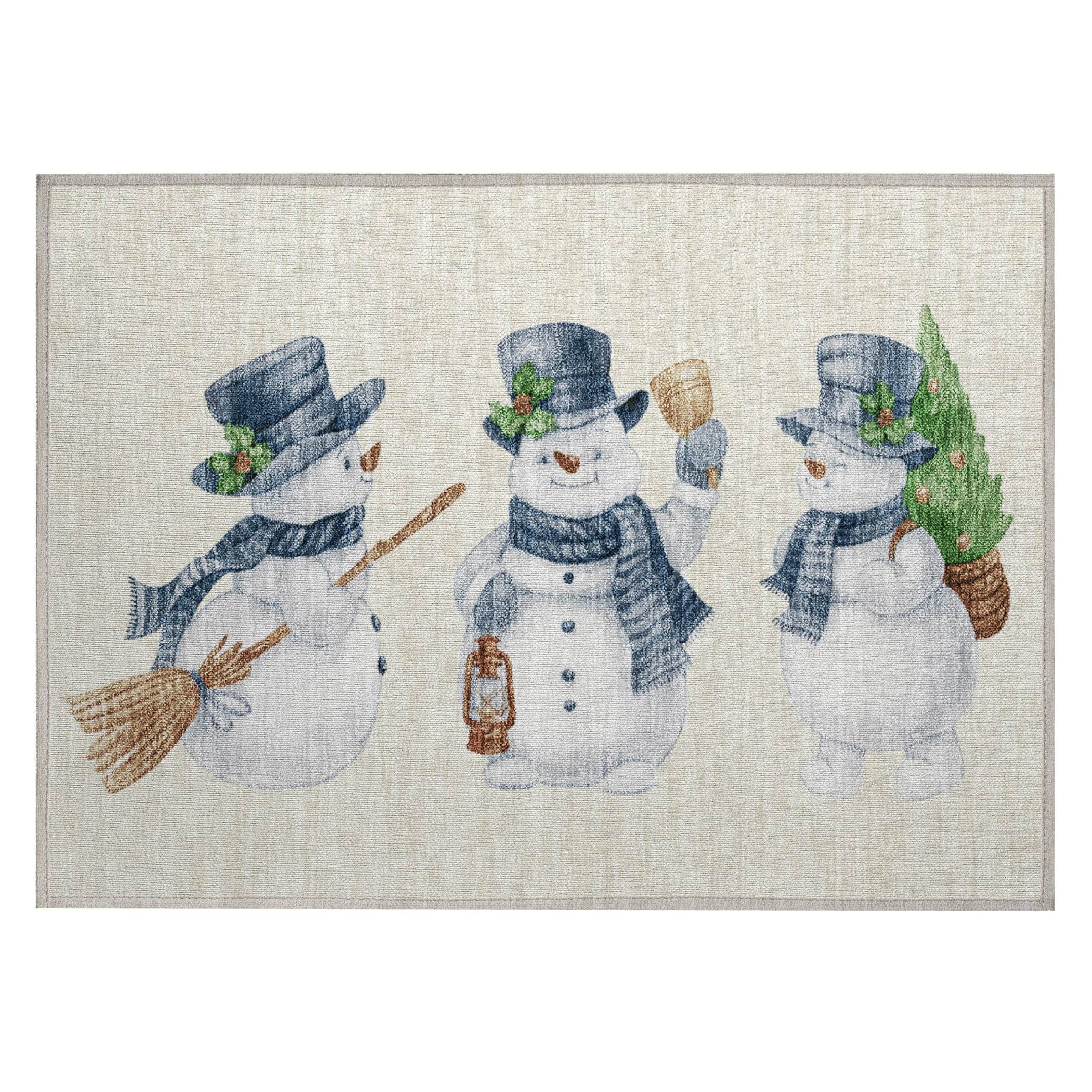 Luxury Machine Washable Indoor/Outdoor Holiday WN34 Ivory Rug 1'8" x 2'6" #shape_Rectangle